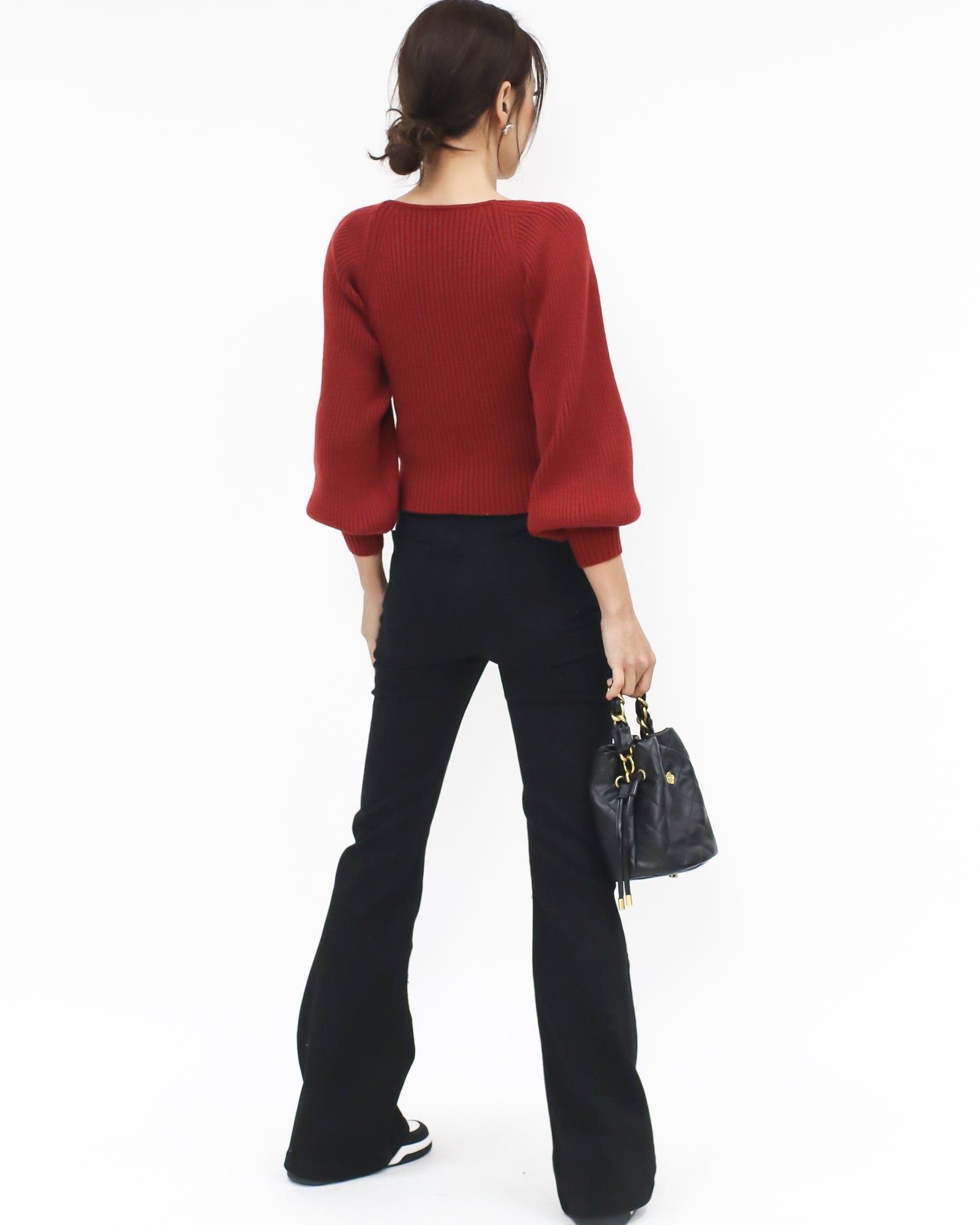 red knitted cropped top *pre-order*