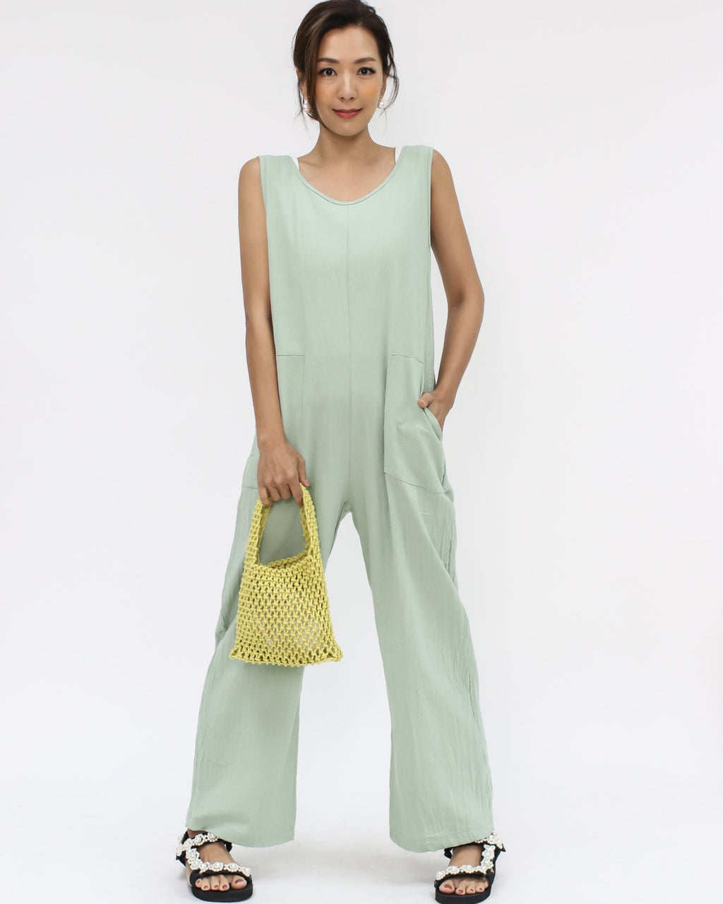 yellow knitted tote bag w/ pouch *pre-order*