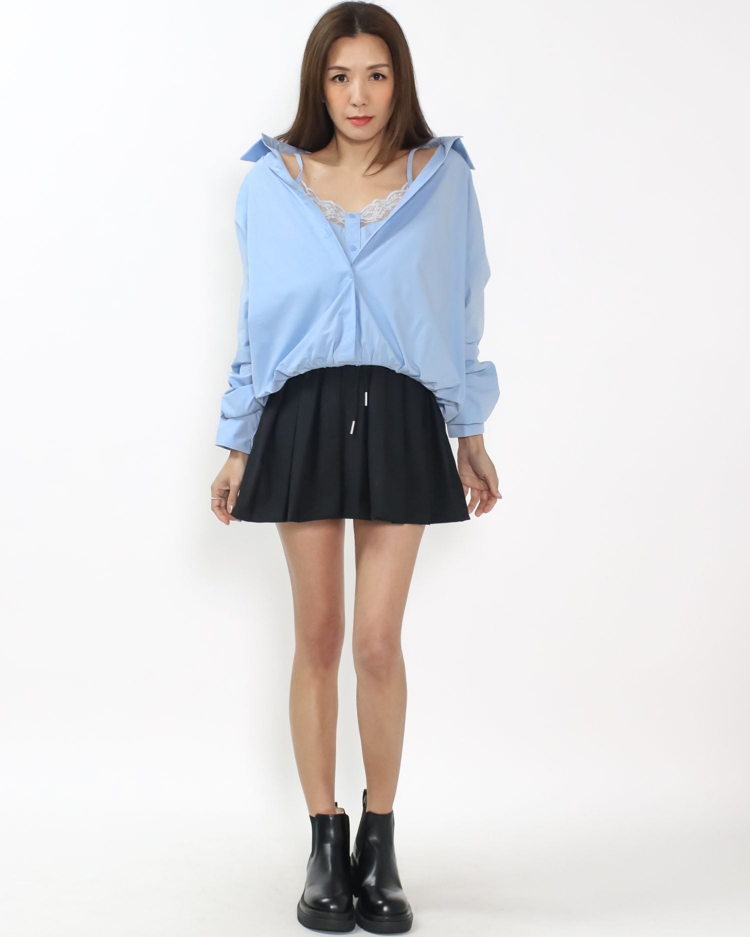 black pleats skorts *pre-order*