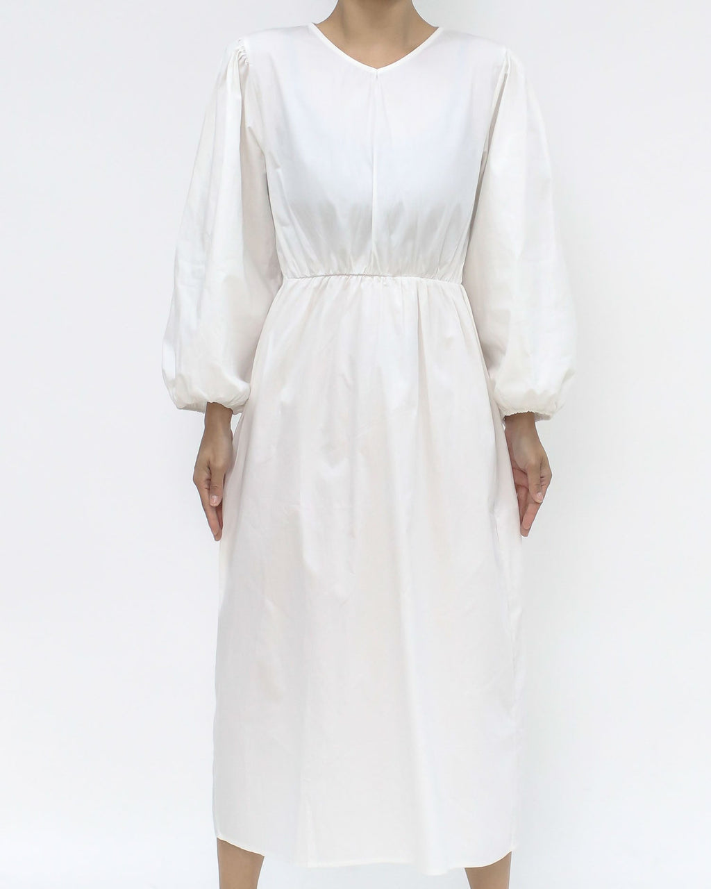 beige vest trench coat w/ ivory shirt dress *pre-order*