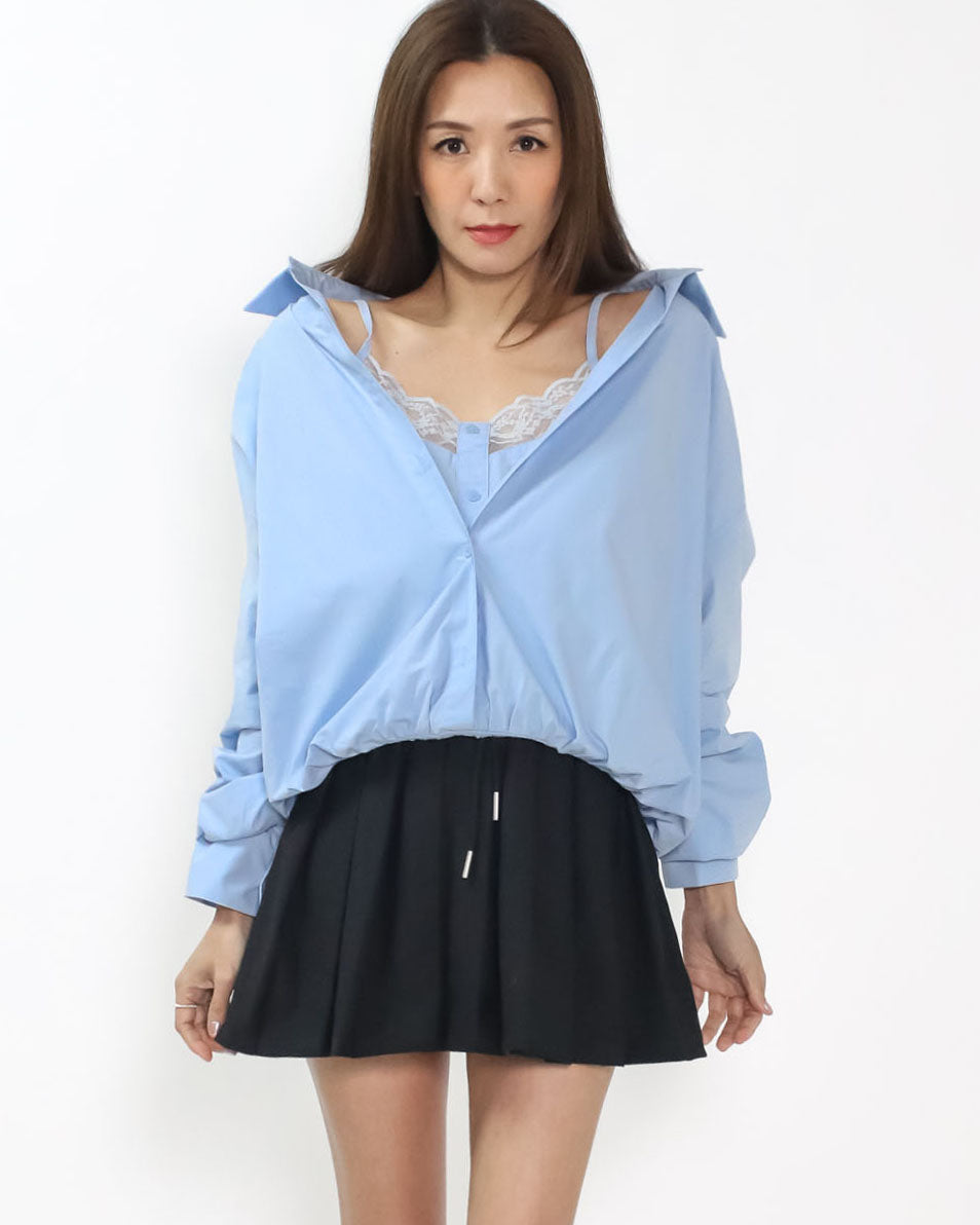 blue & lace slip shirt *pre-order*