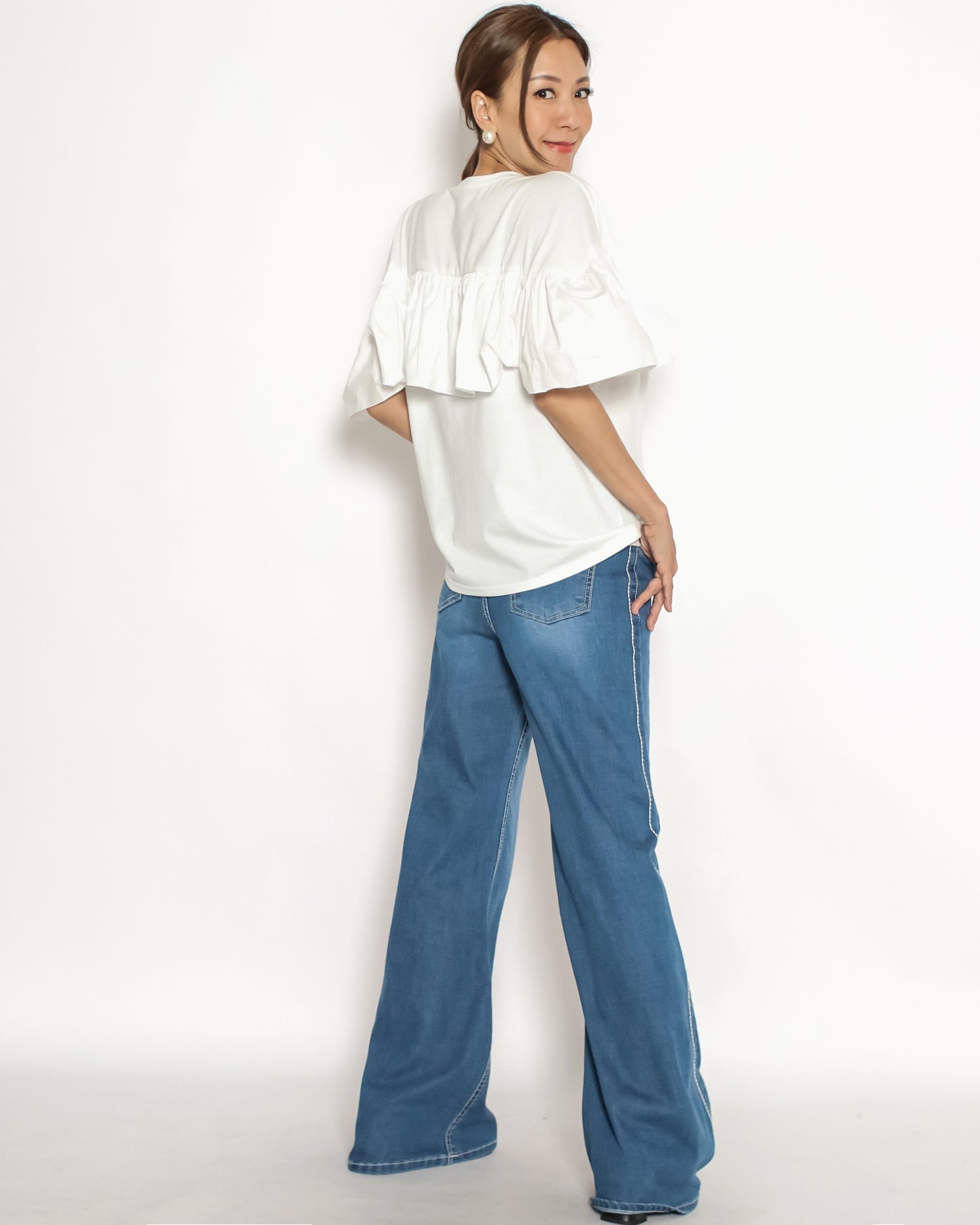 ivory w/ shirt ruffle tee *pre-order*