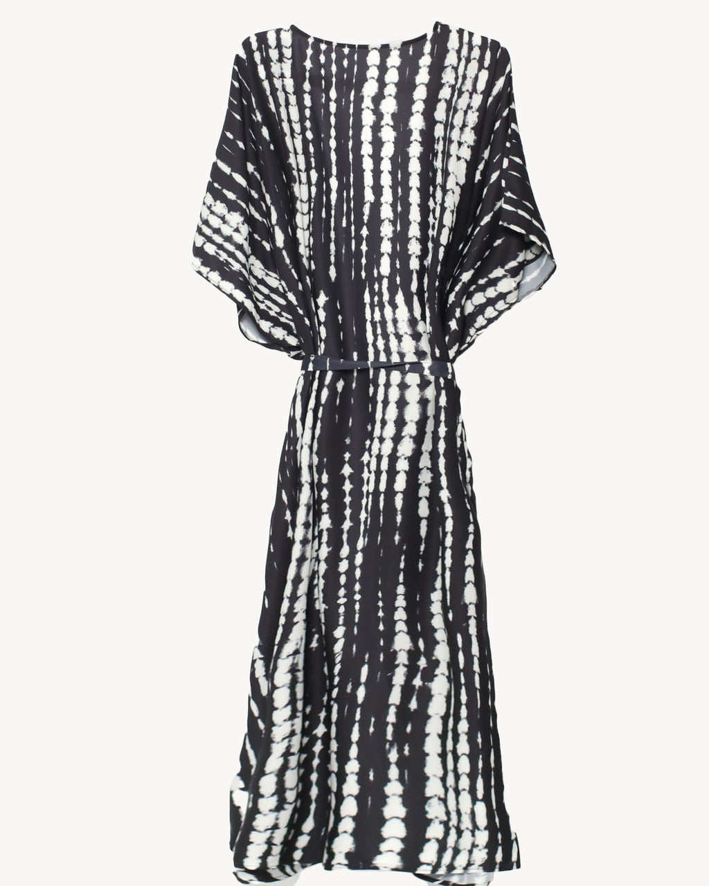 black printed longline kimono cover up with tie-up *pre-order*