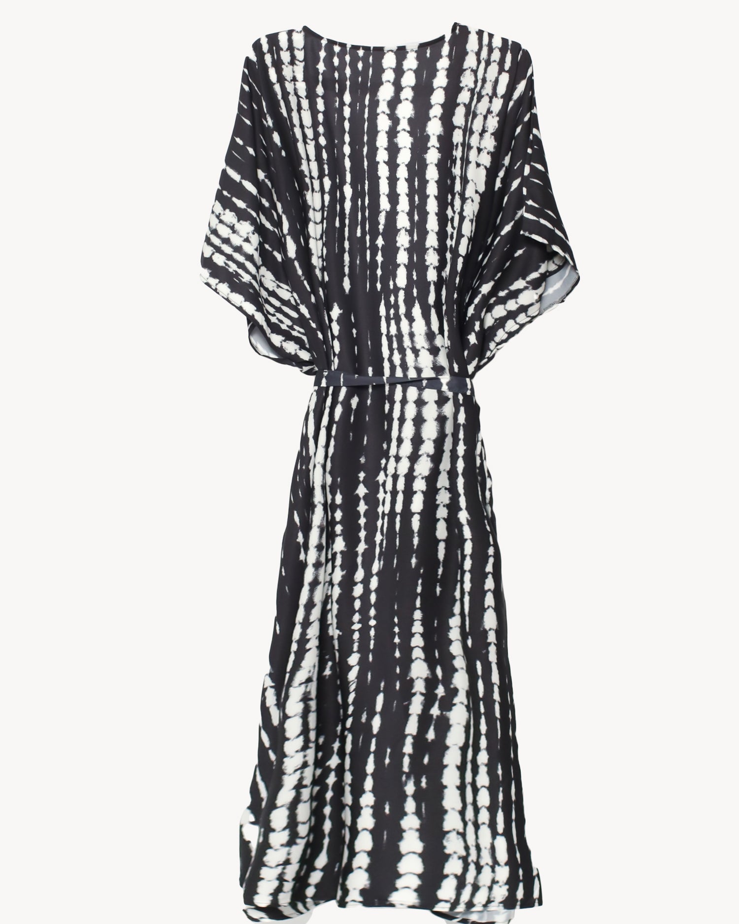 black printed longline kimono cover up with tie-up *pre-order*
