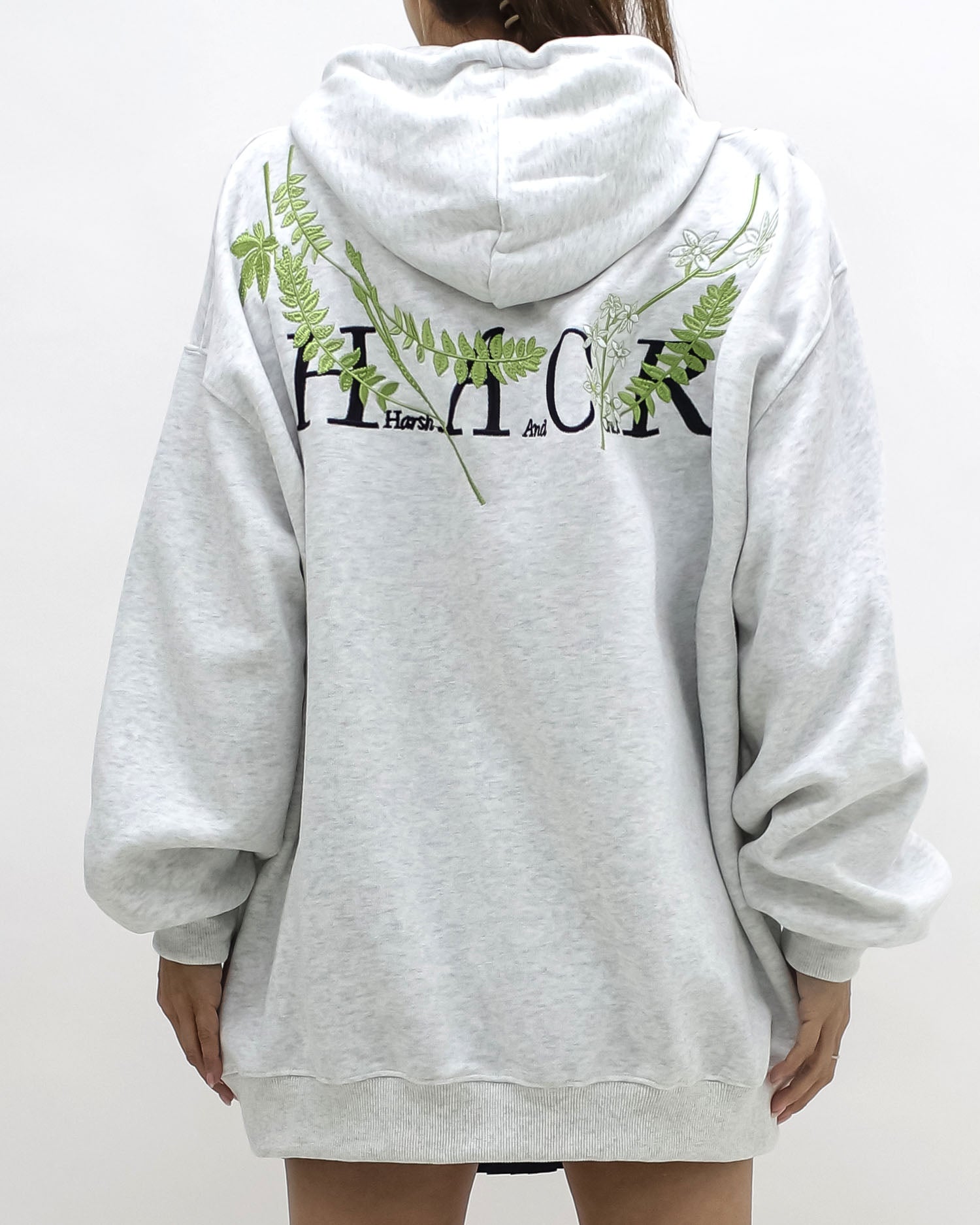 marl grey embroidered hoodie sweatshirt *pre-order*