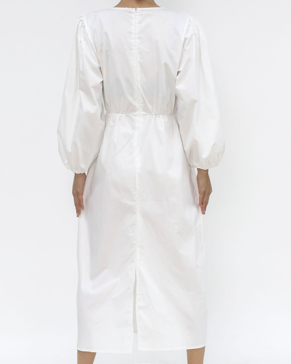 beige vest trench coat w/ ivory shirt dress *pre-order*