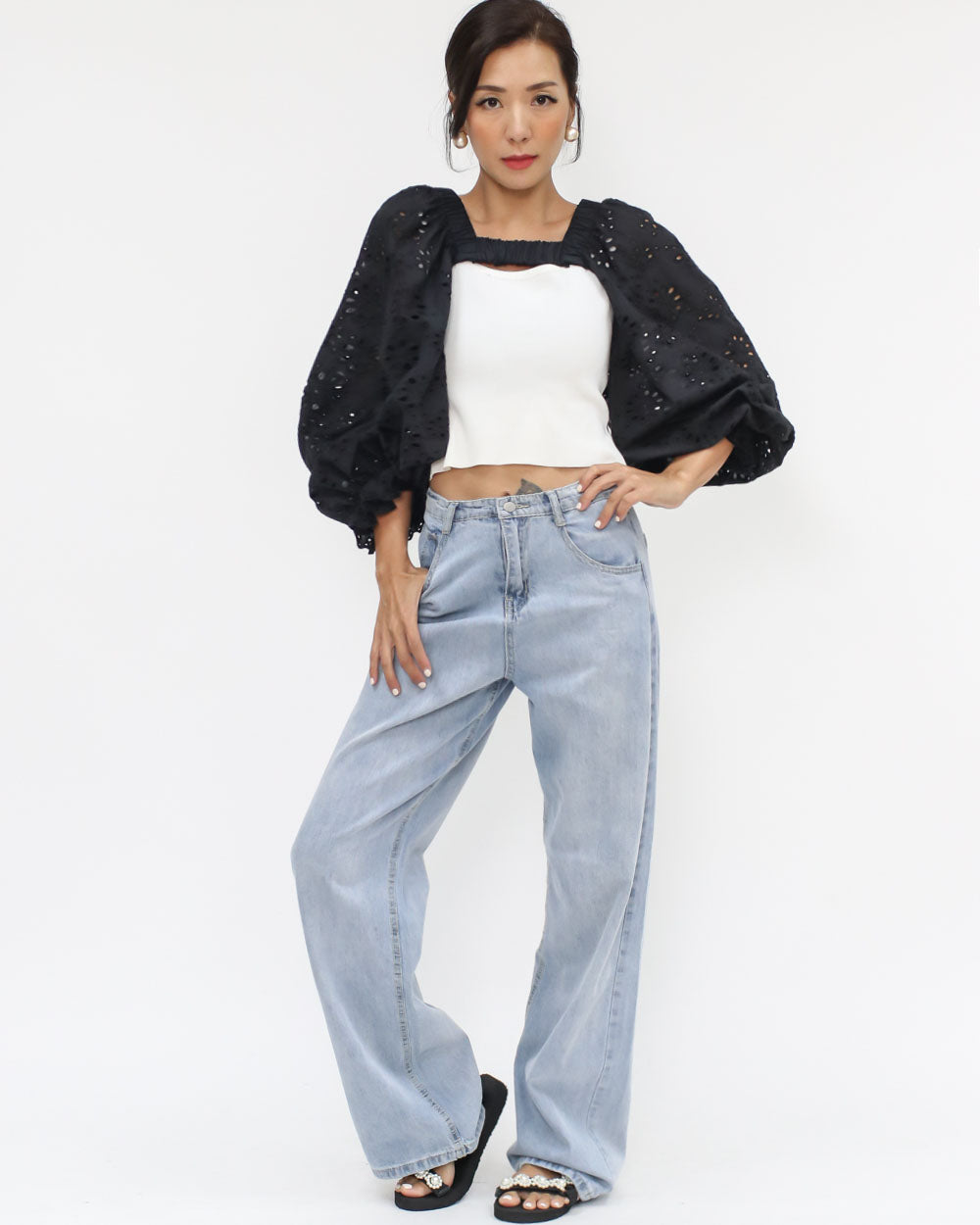 black crochet arm warmer *pre-order*