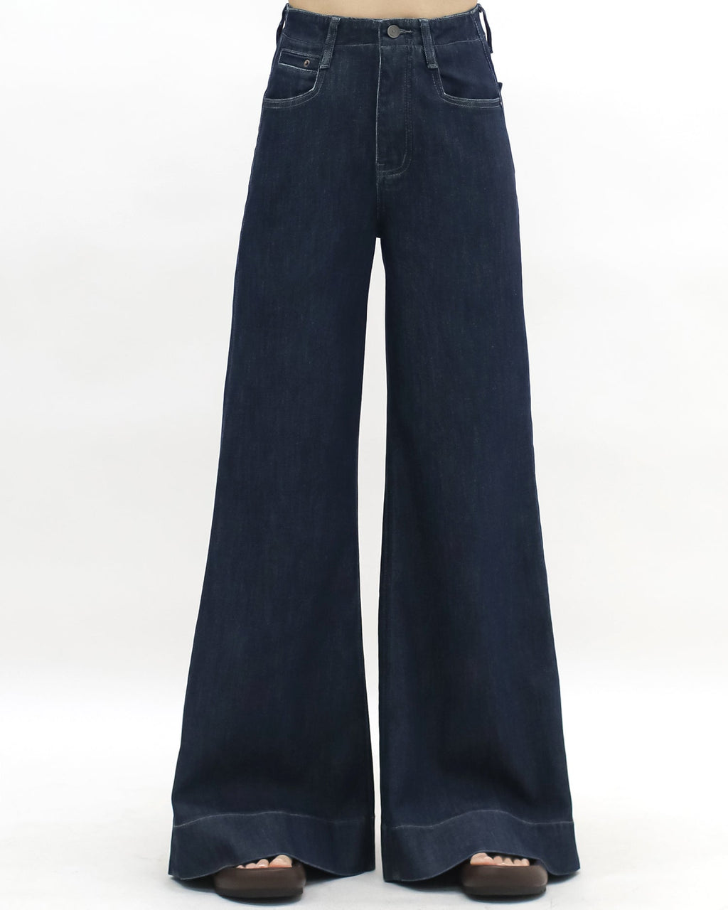 wash indigo denim flare jeans *pre-order*
