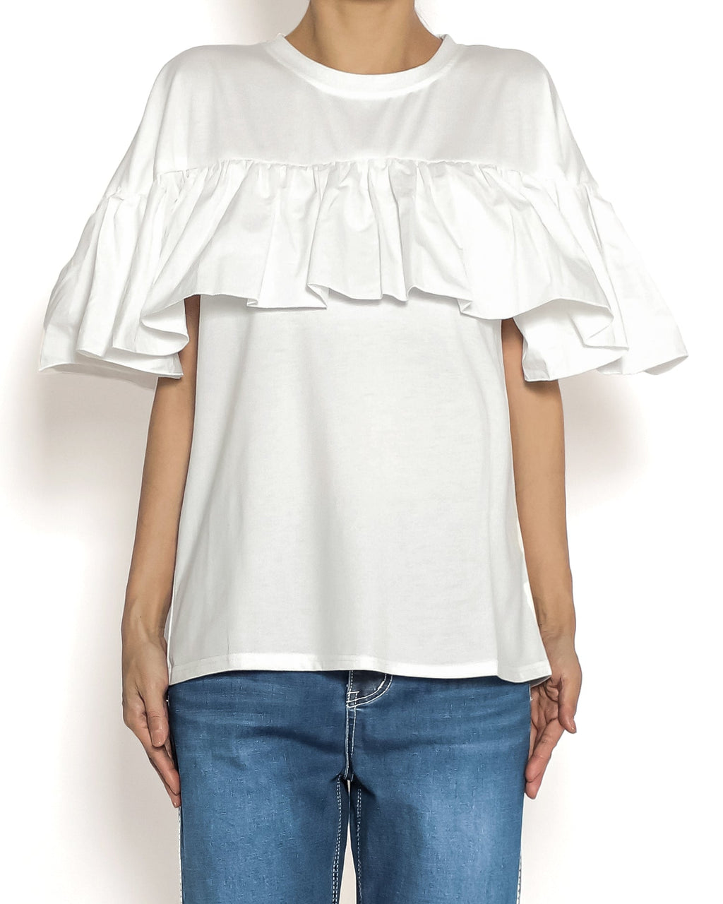 ivory w/ shirt ruffle tee *pre-order*