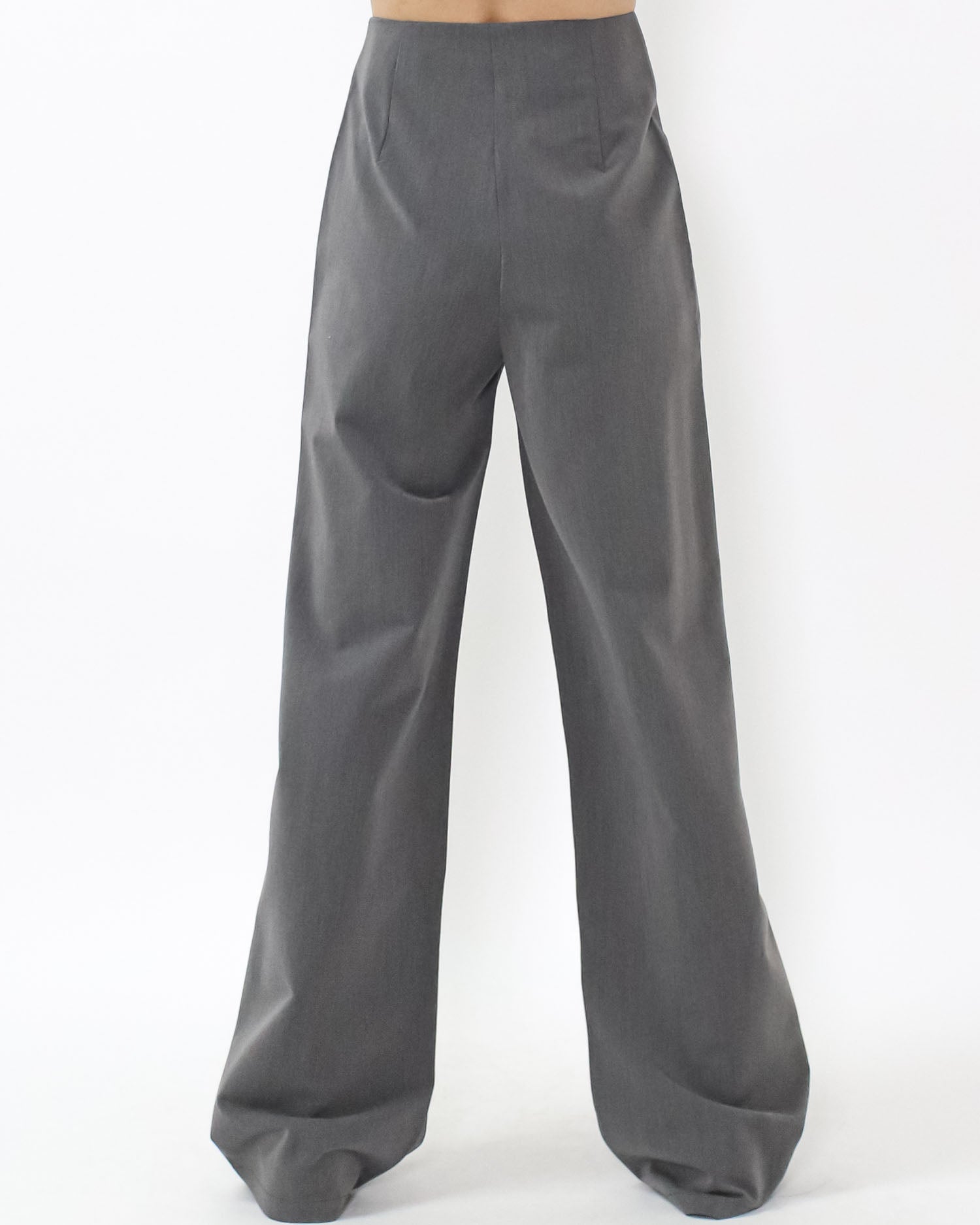 grey  high waist straight leg pants *pre-order*