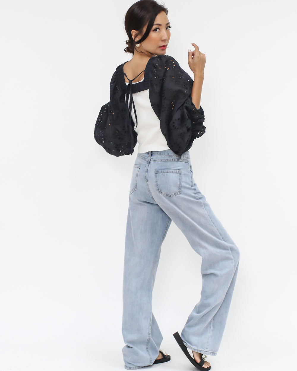 black crochet arm warmer *pre-order*