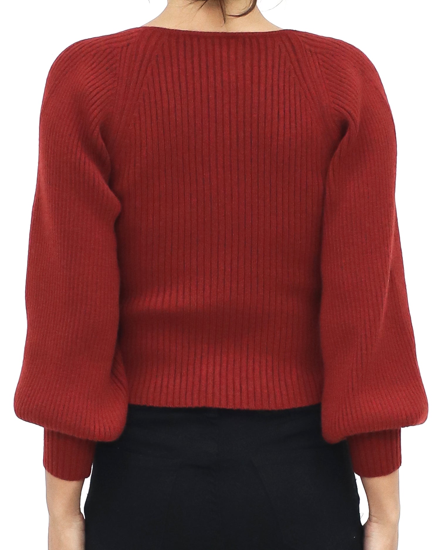 red knitted cropped top *pre-order*