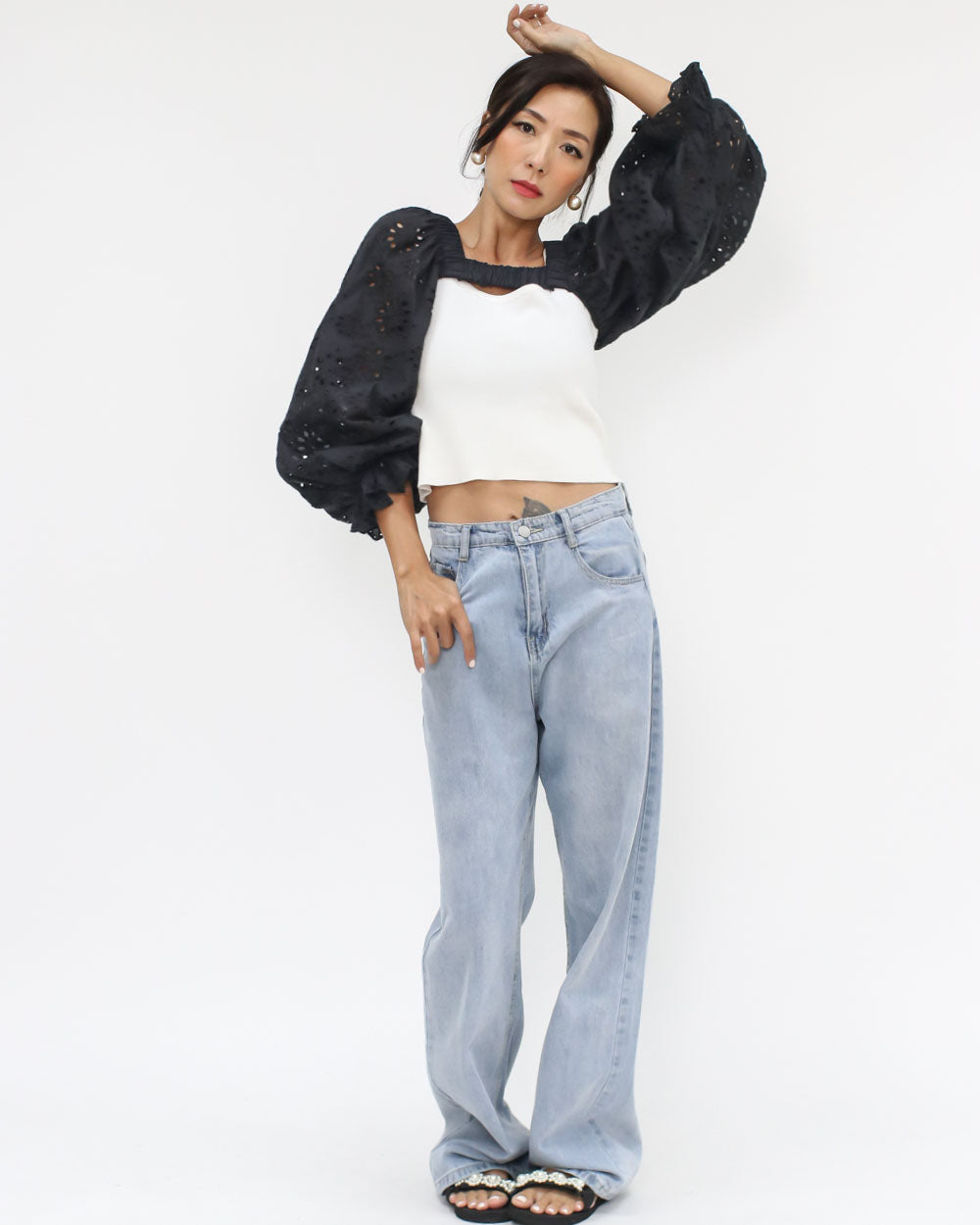 black crochet arm warmer *pre-order*