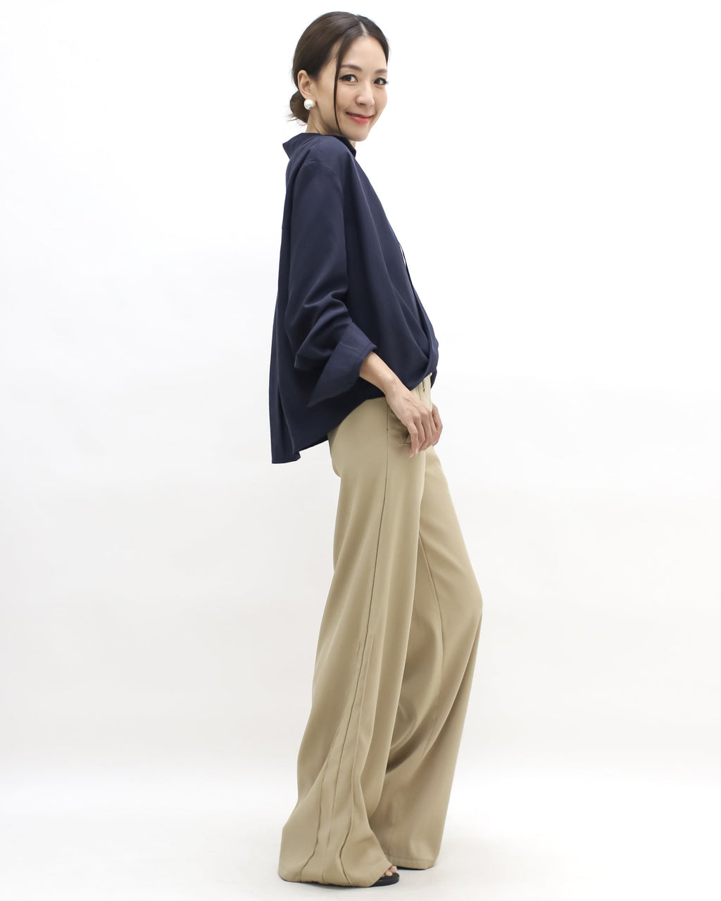 navy shirt w/ grey vest set