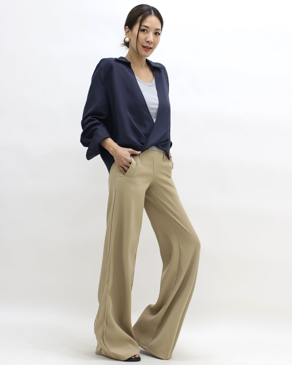 navy shirt w/ grey vest set