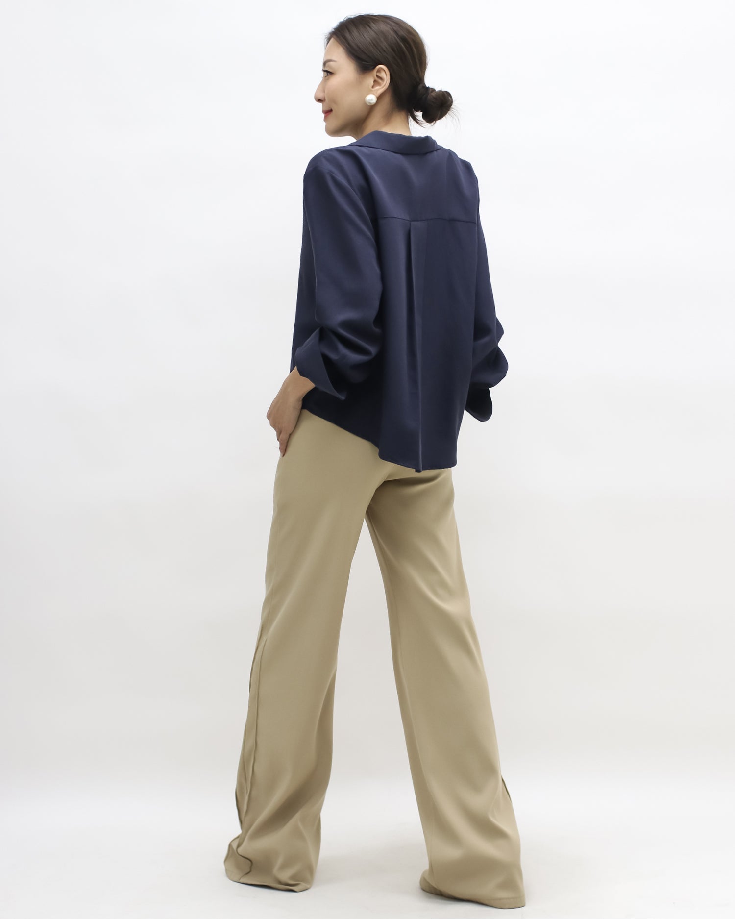 navy shirt w/ grey vest set