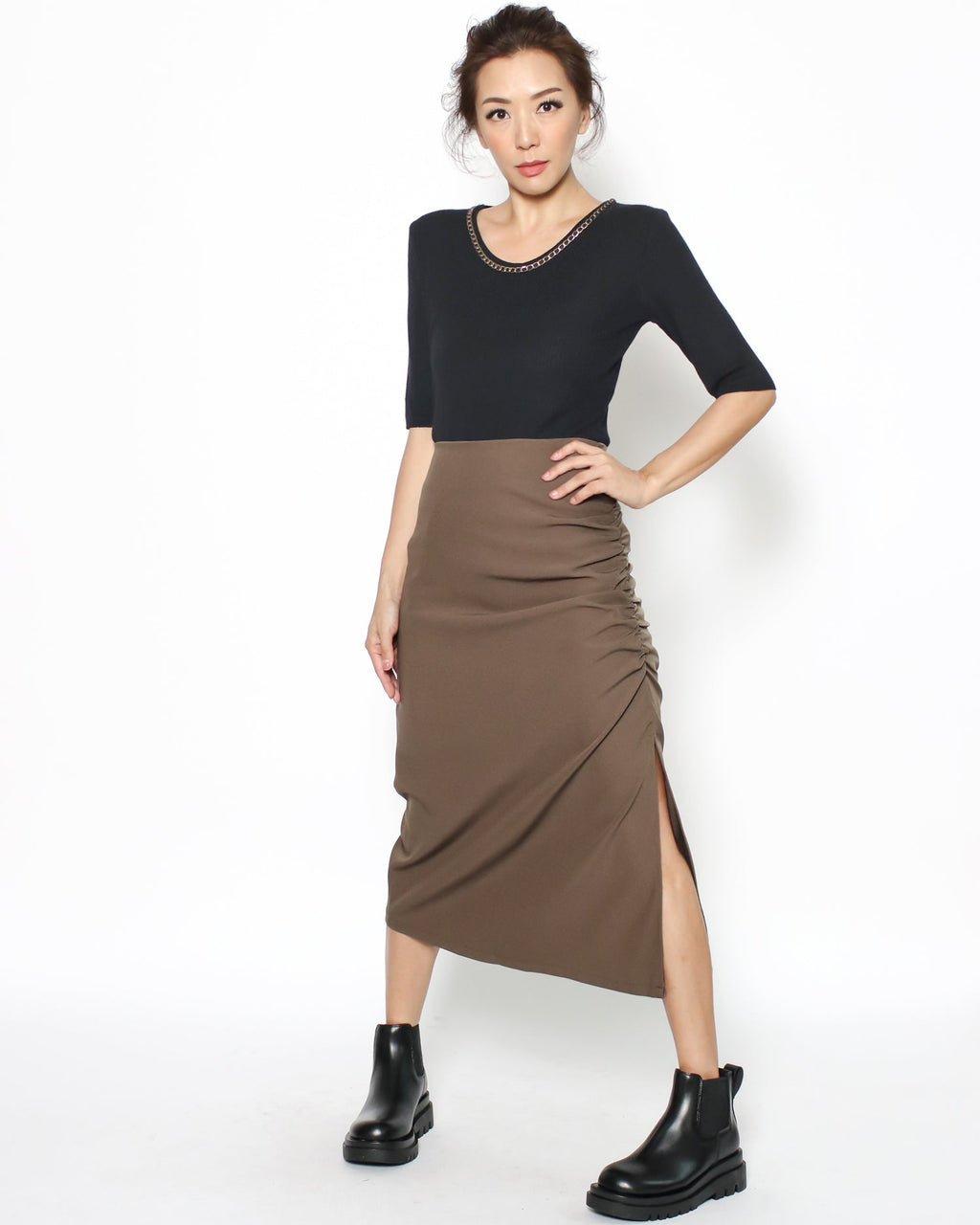 black leather chelsea boots - 40