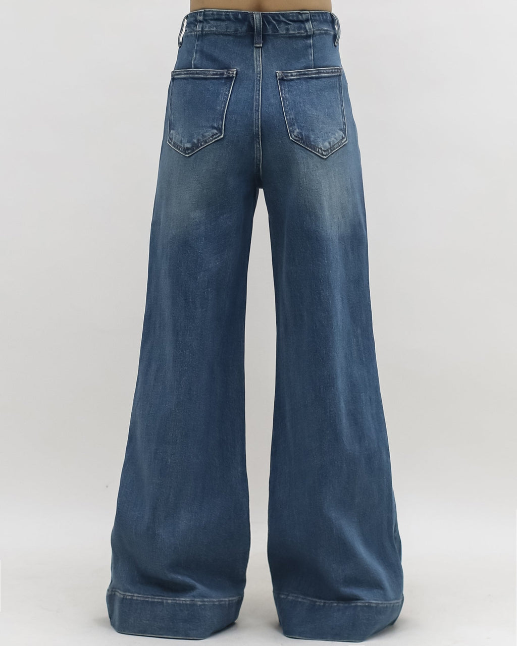 washed blue denim flare jeans *pre-order*
