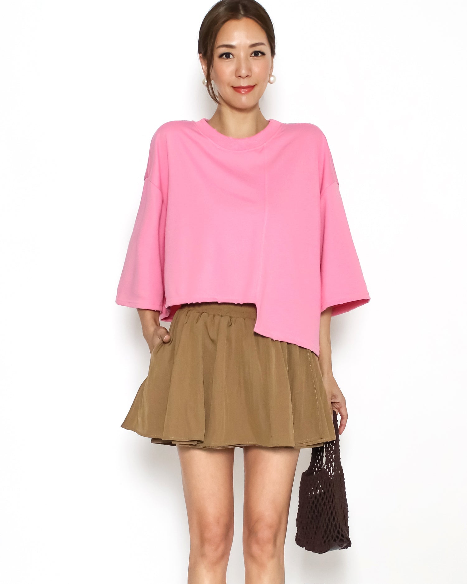 pink asymmetric hem tee *pre-order*