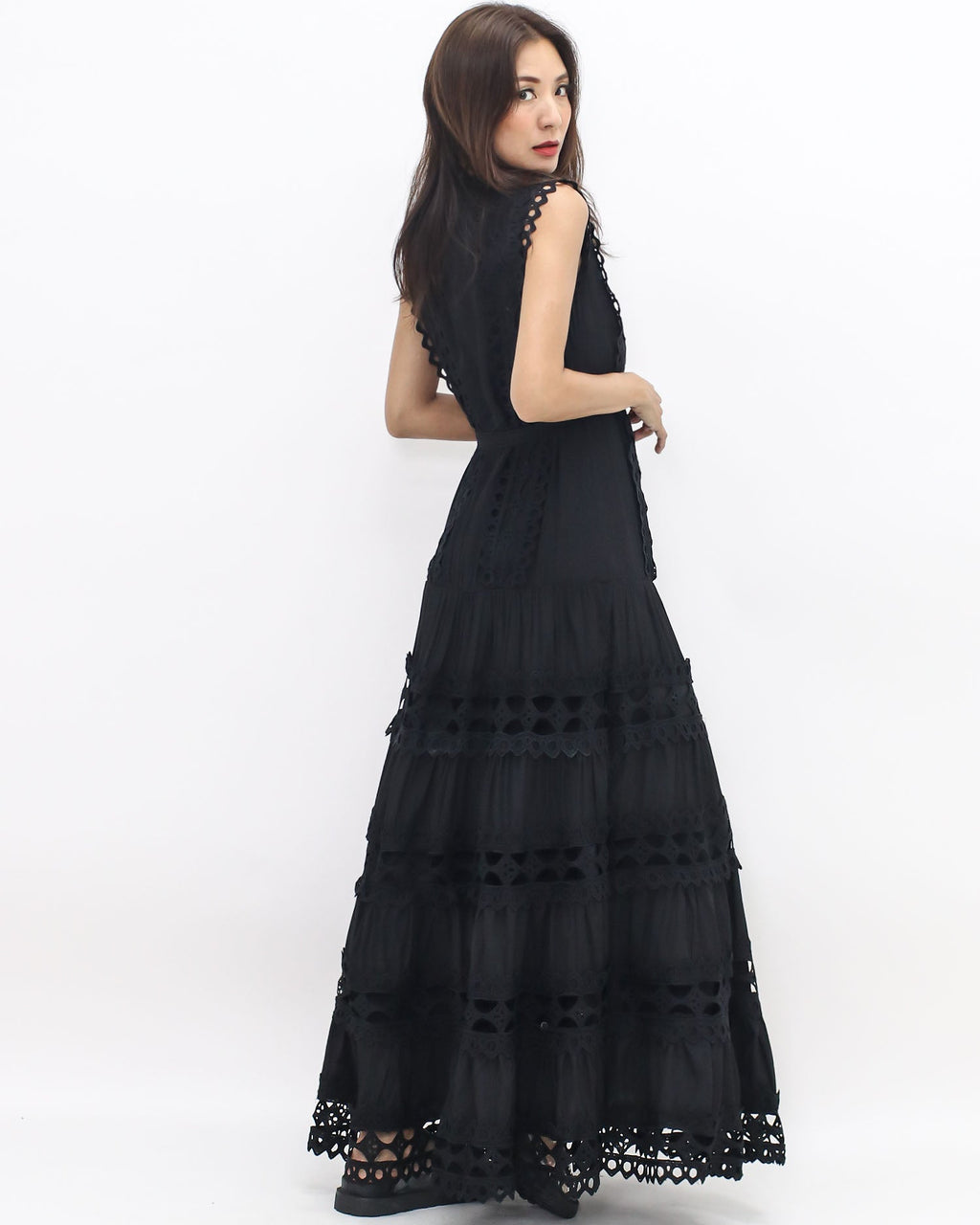 black crochet longline dress w/ belt *pre-order*
