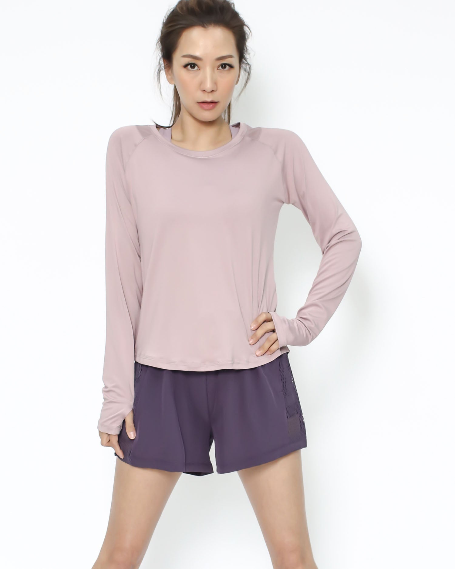 dust pink mesh back sports top *pre-order*