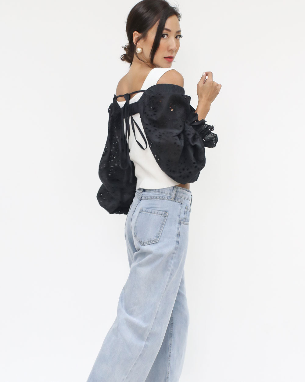 black crochet arm warmer *pre-order*