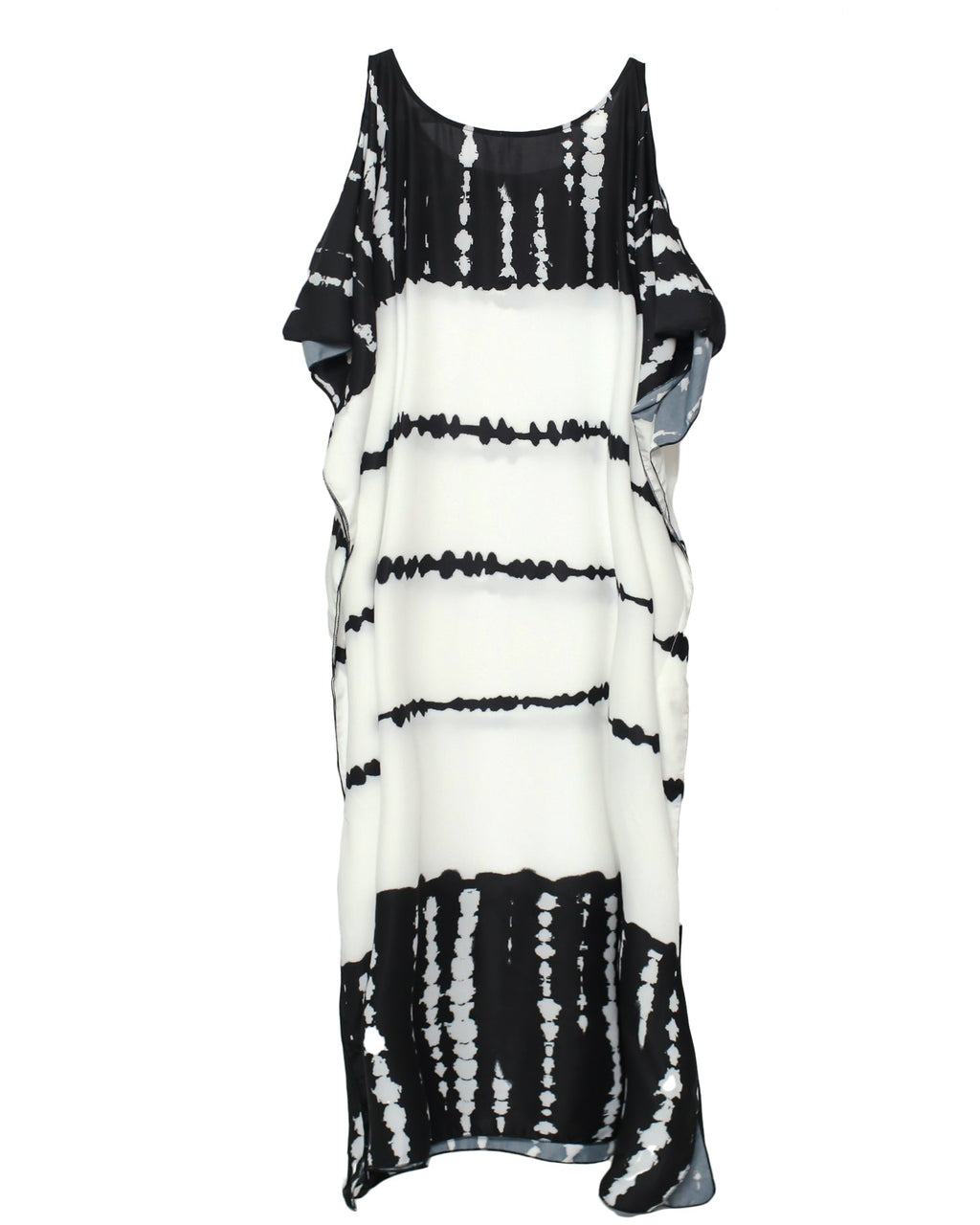 black & ivory tie-dye cutout shoulders cover up dress *pre-order*