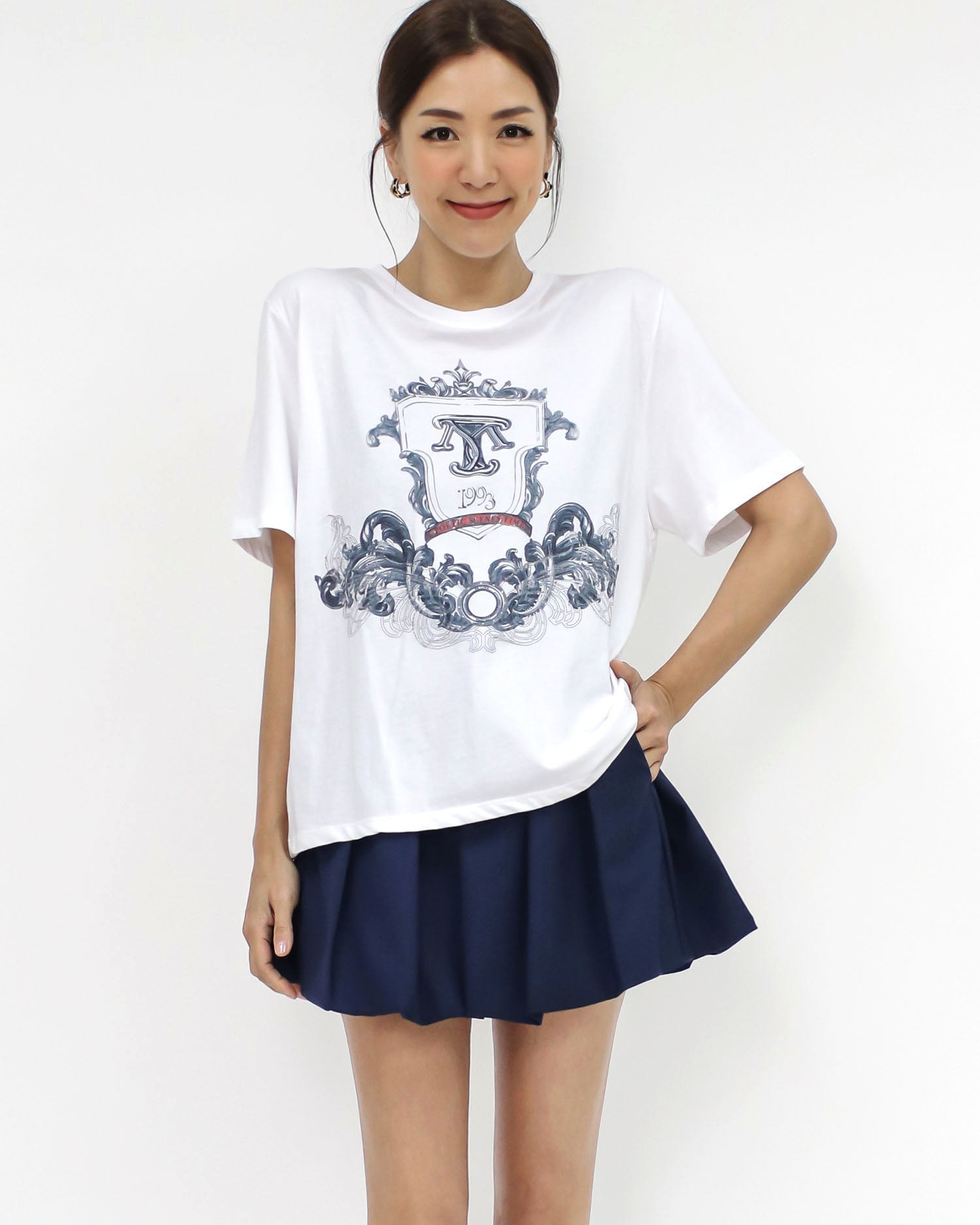 ivory printed tee *pre-order*