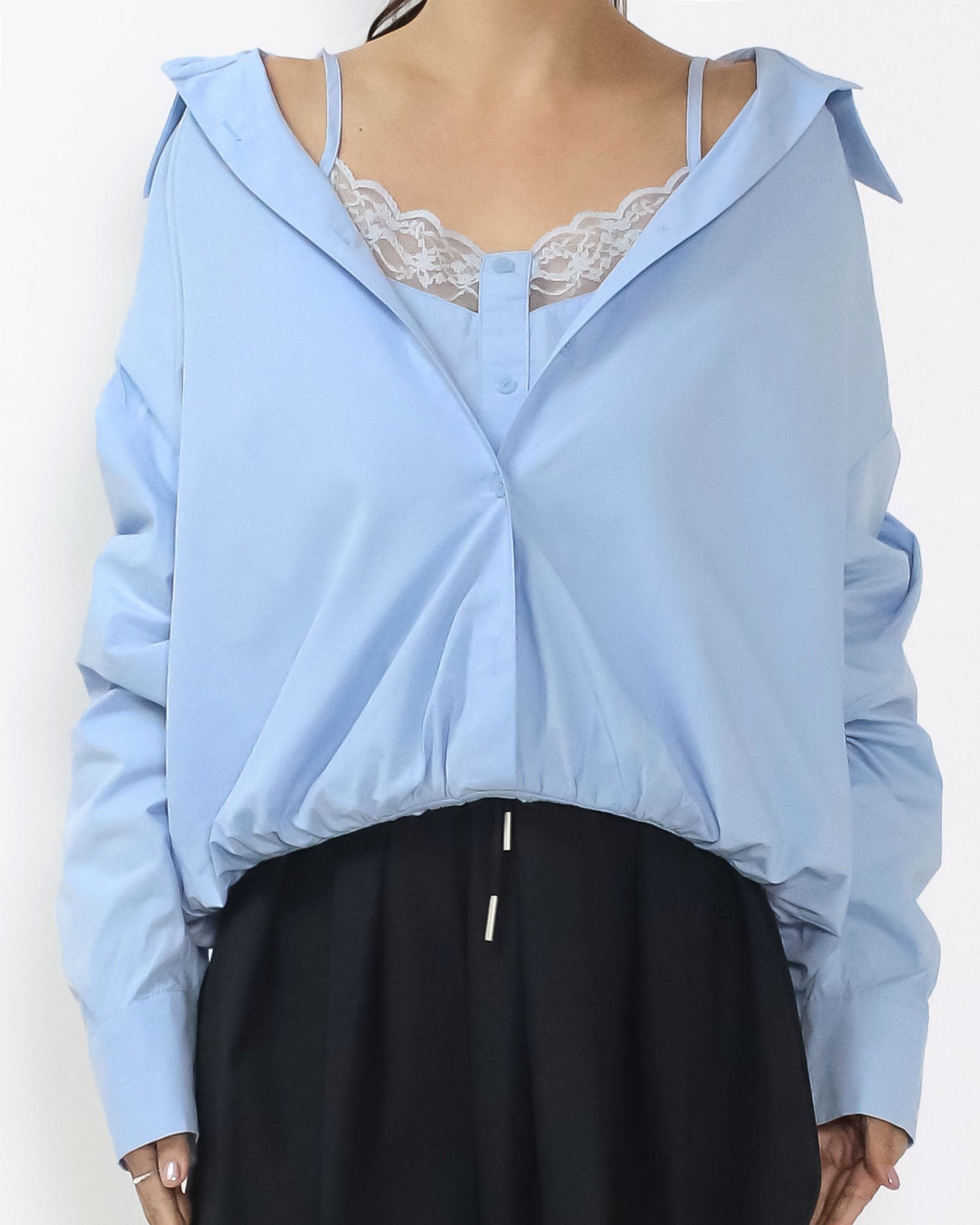 blue & lace slip shirt *pre-order*