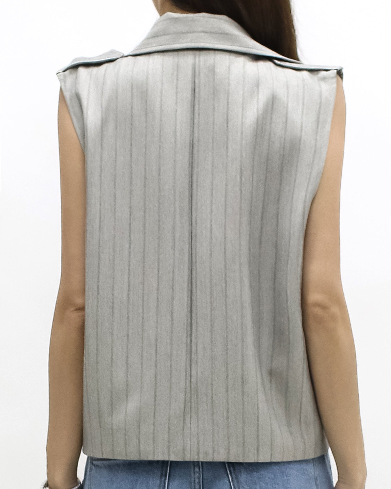 beige stripes vest jacket *pre-order*
