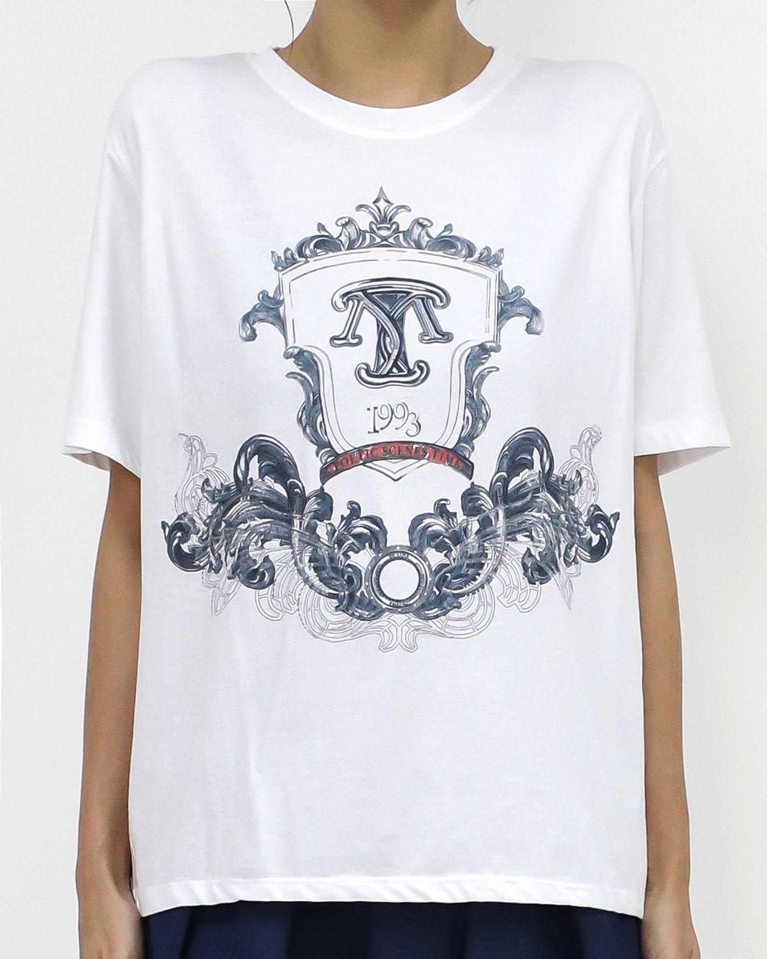 ivory printed tee *pre-order*