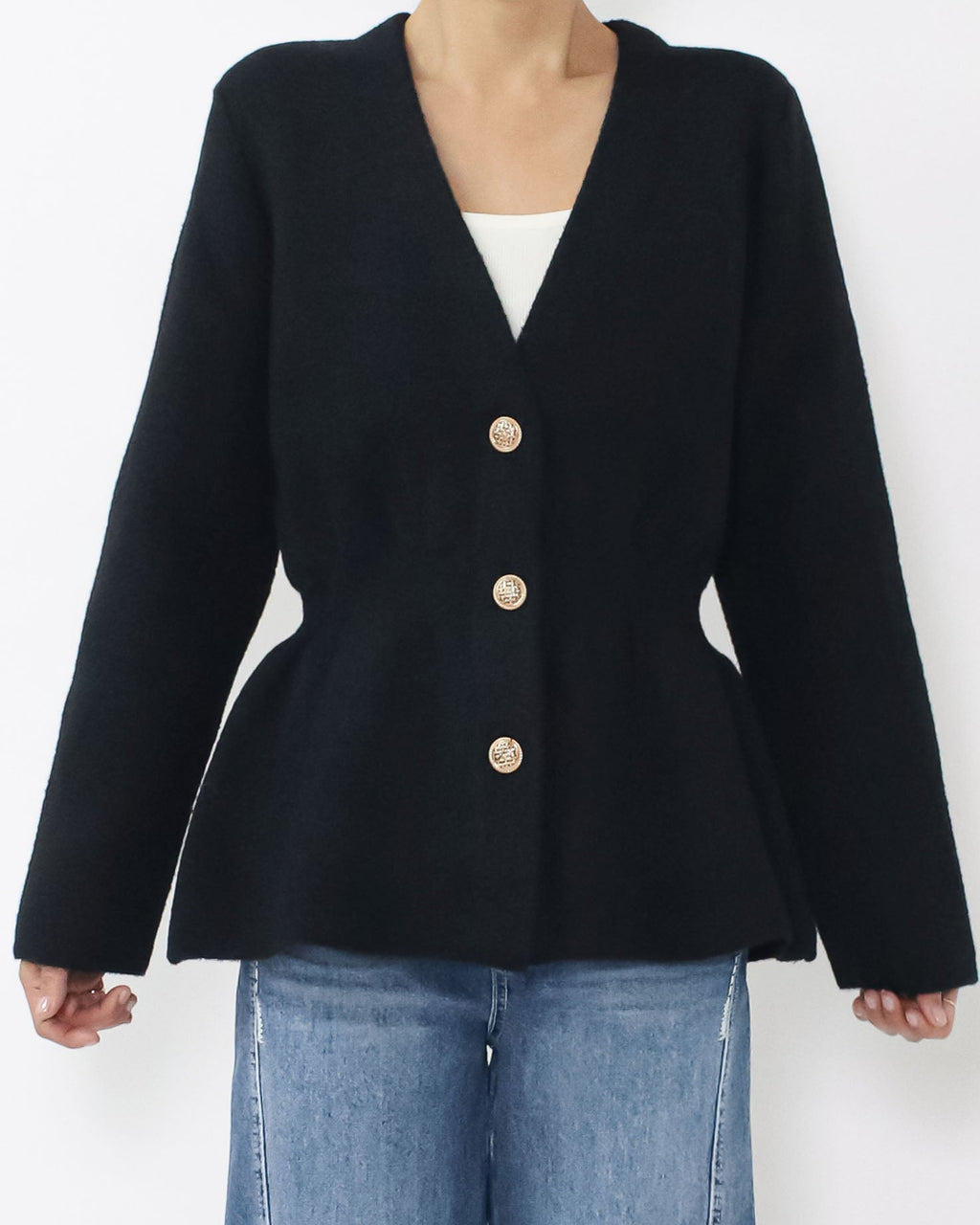 black flare knitted cardigan *pre-order*