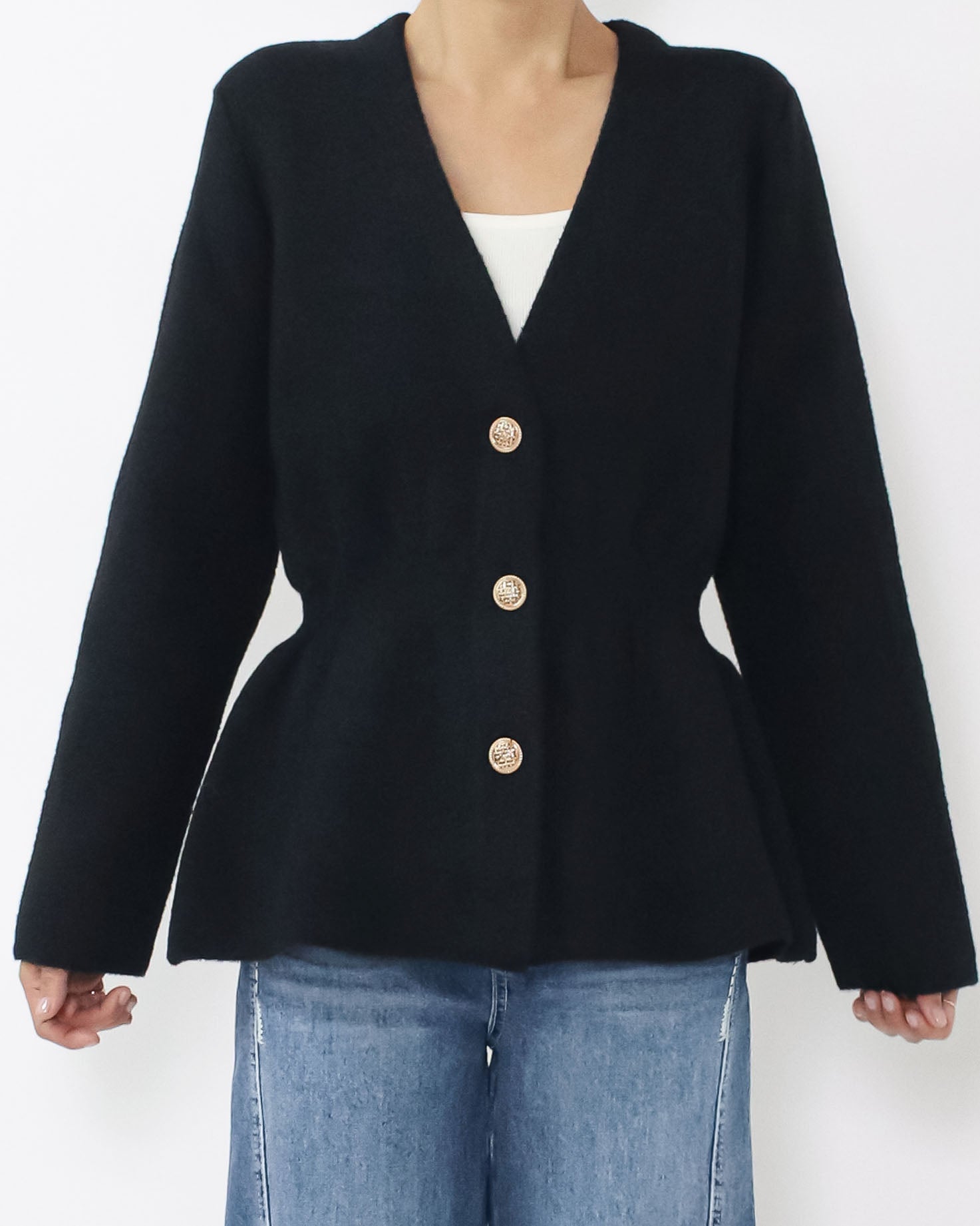 black flare knitted cardigan *pre-order*