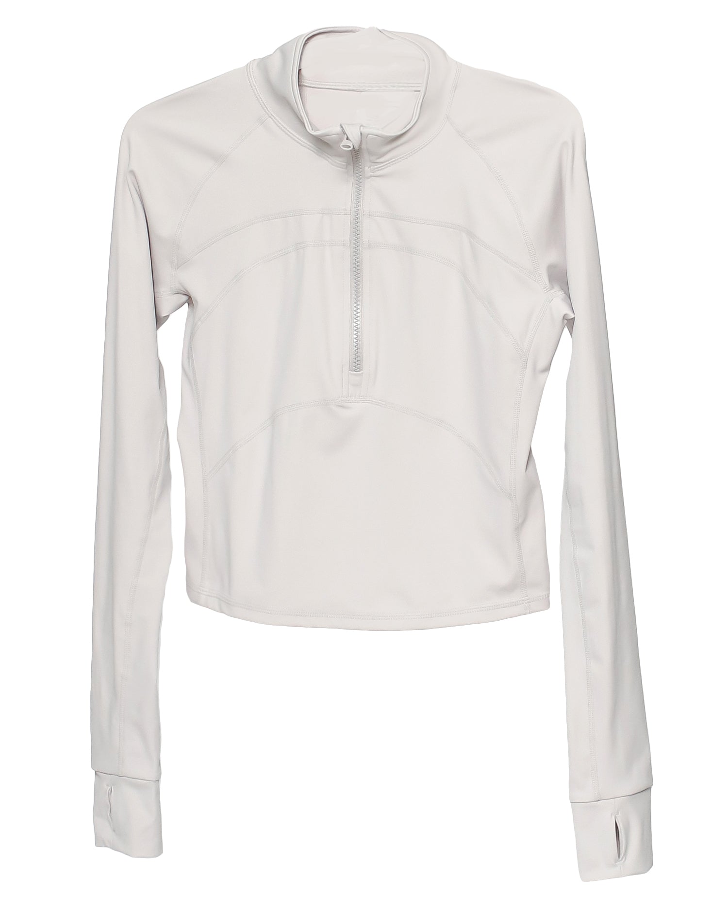 ivory zipper front cropped sports top *pre-order*