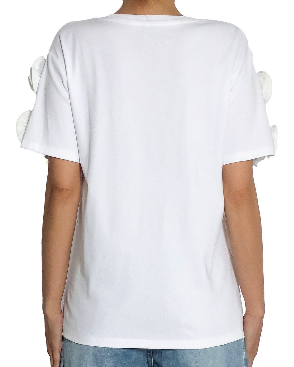 ivory tee w/ flowers sleeves *pre-order*