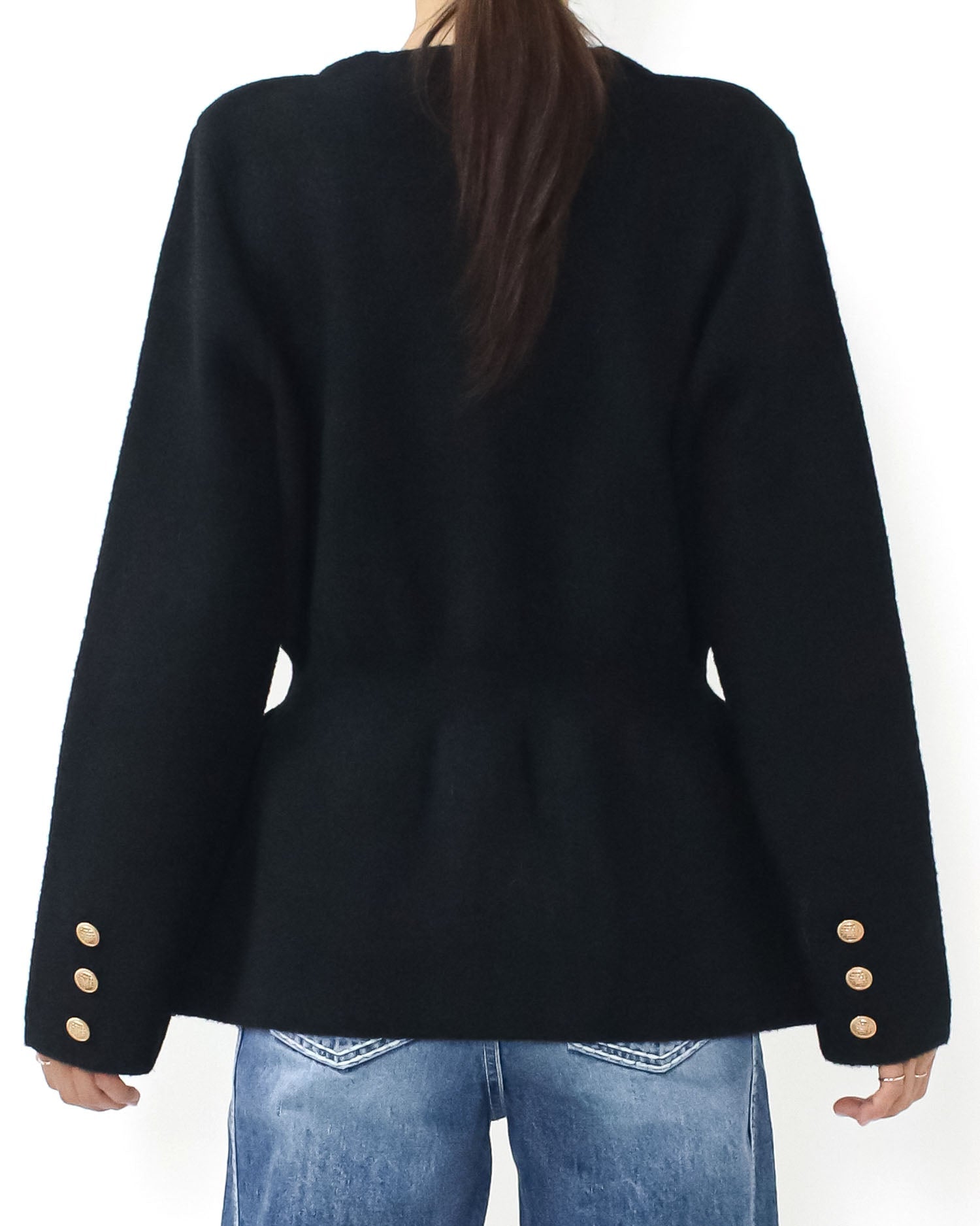 black flare knitted cardigan *pre-order*