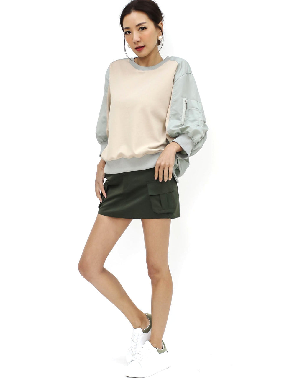 army green cargo tech skort *pre-order*