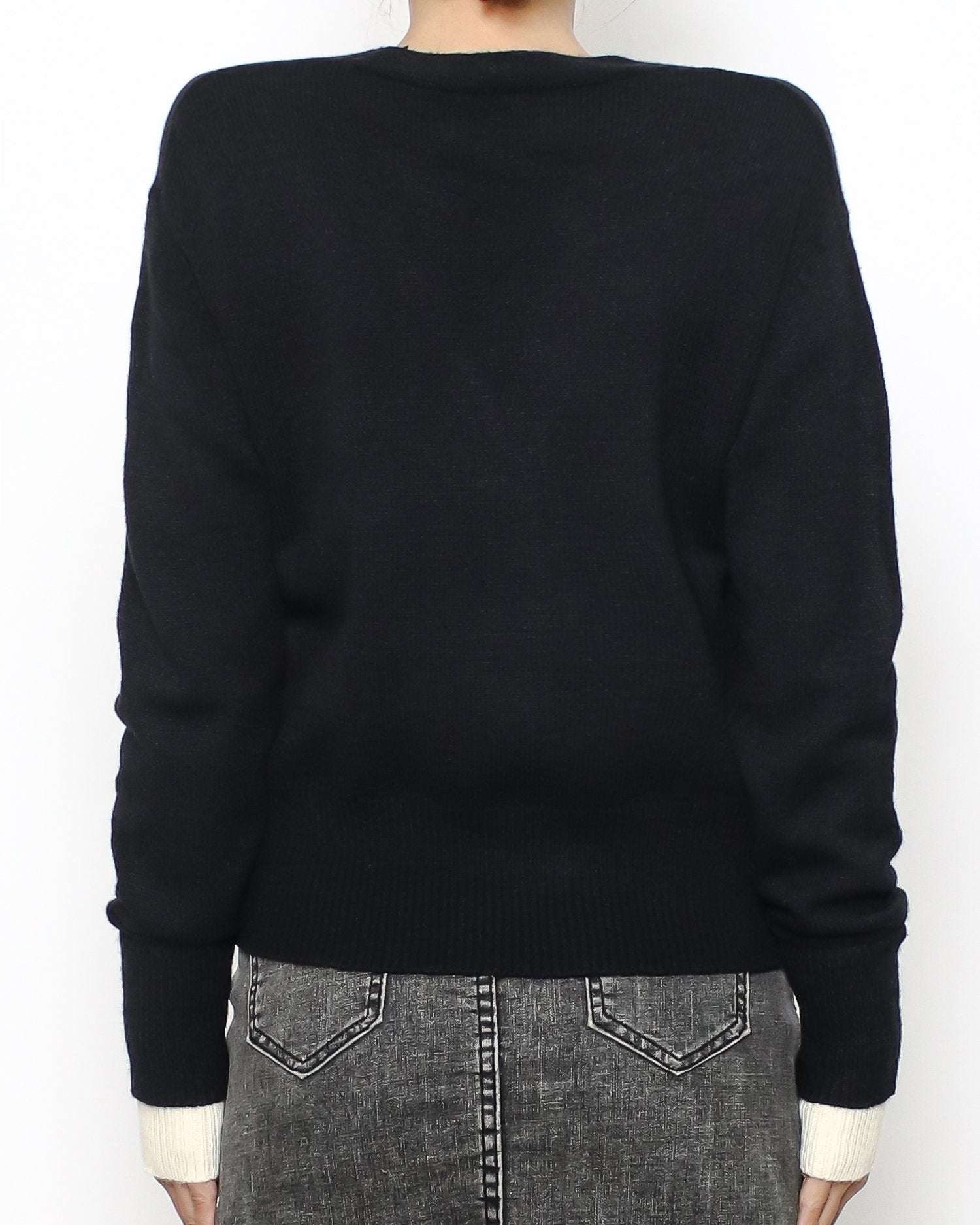 black & ivory layers knitted cardigan *pre-order*