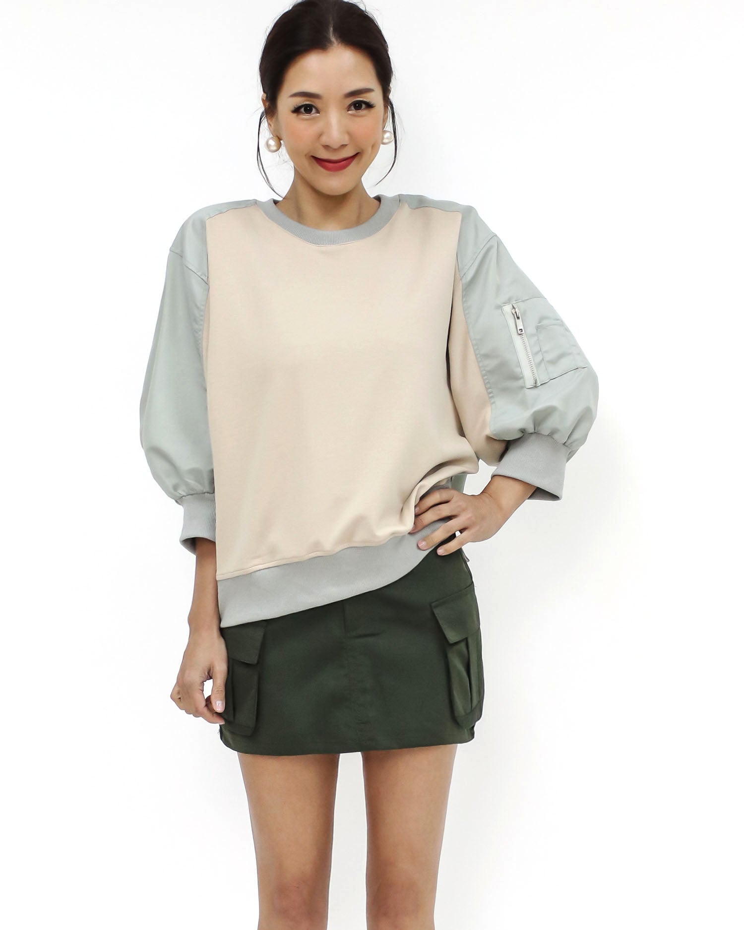 army green cargo tech skort *pre-order*