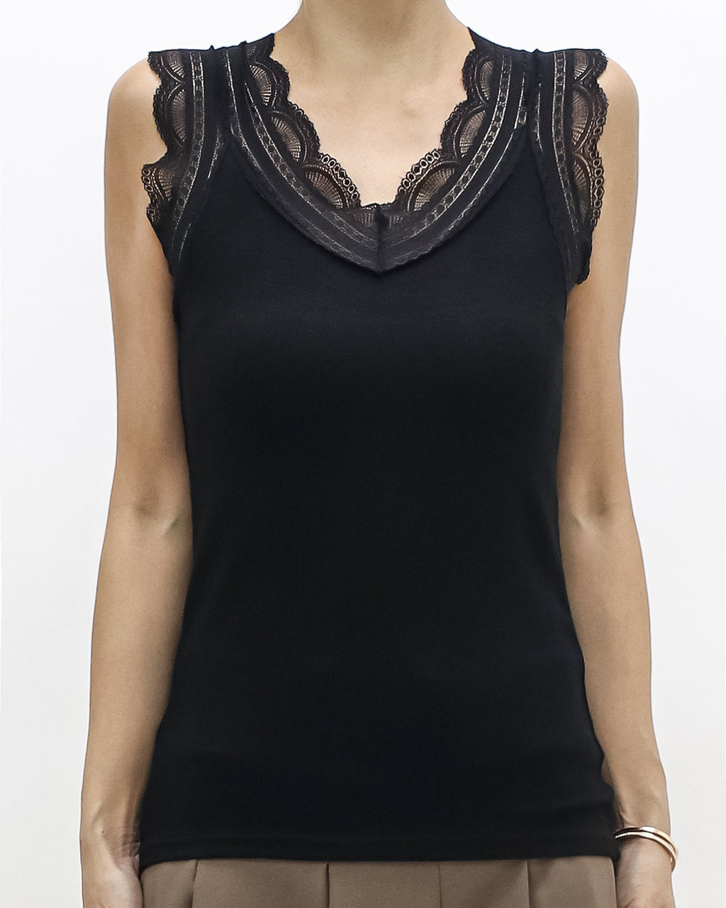 black lace ottoman vest