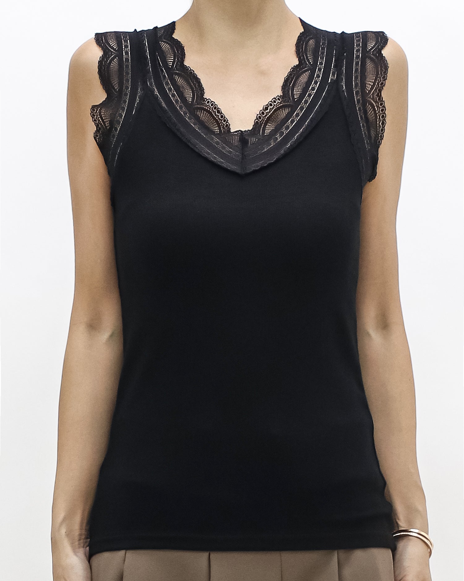 black lace ottoman vest