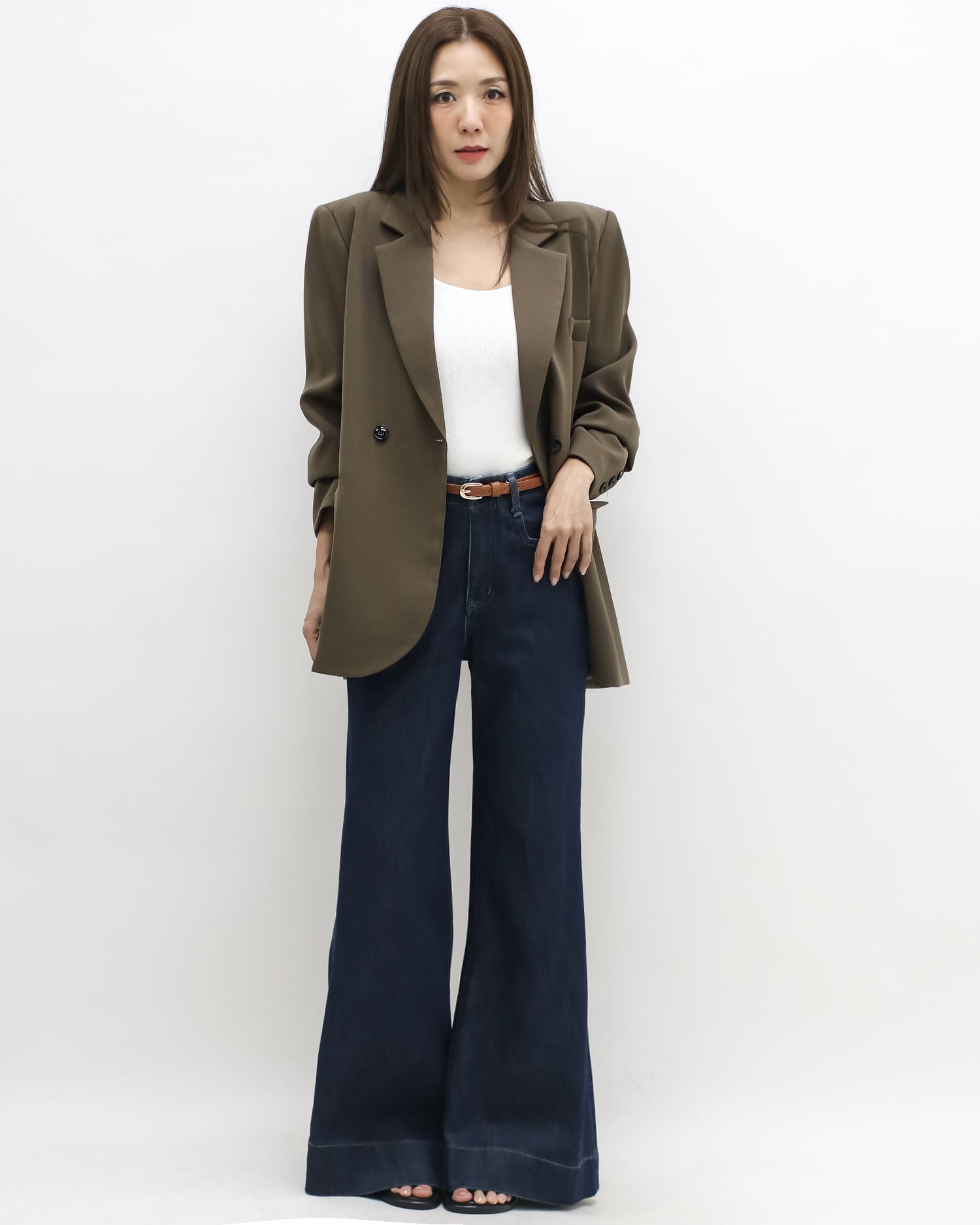 brown double button blazer *pre-order*