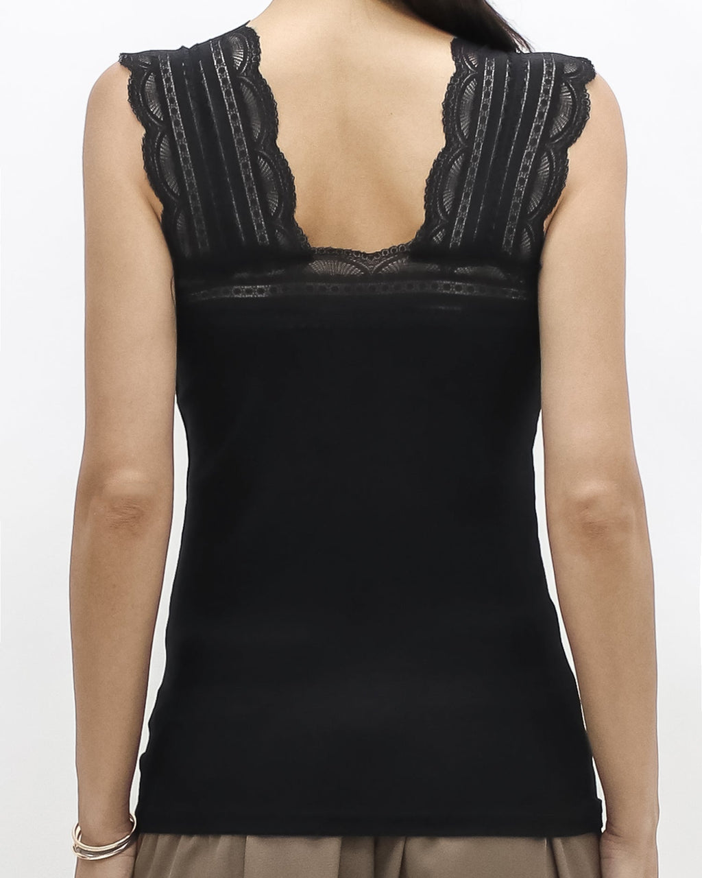 black lace ottoman vest