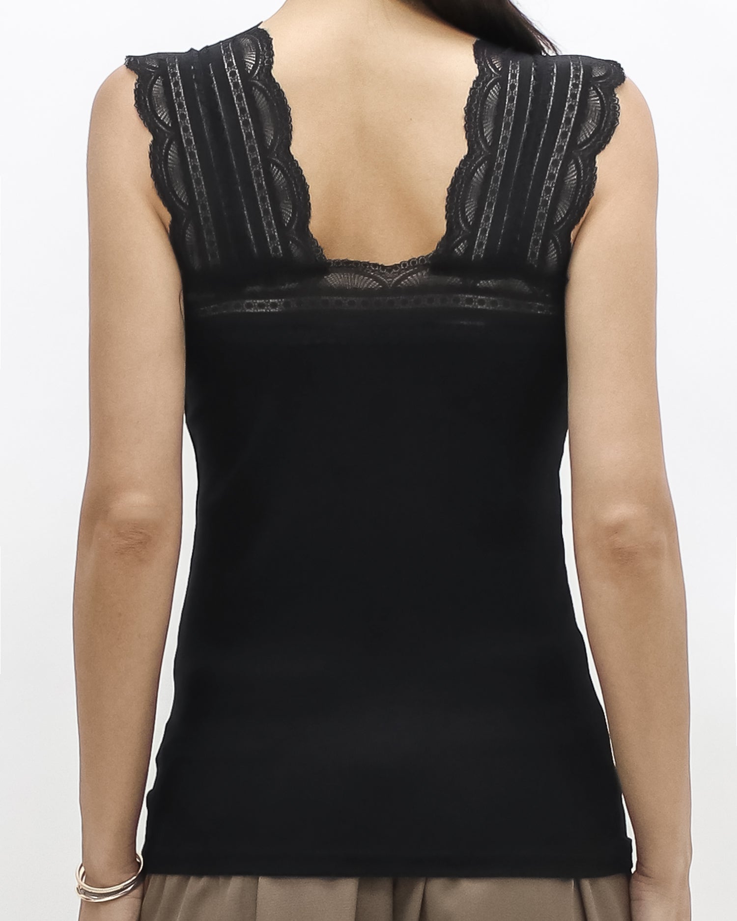 black lace ottoman vest