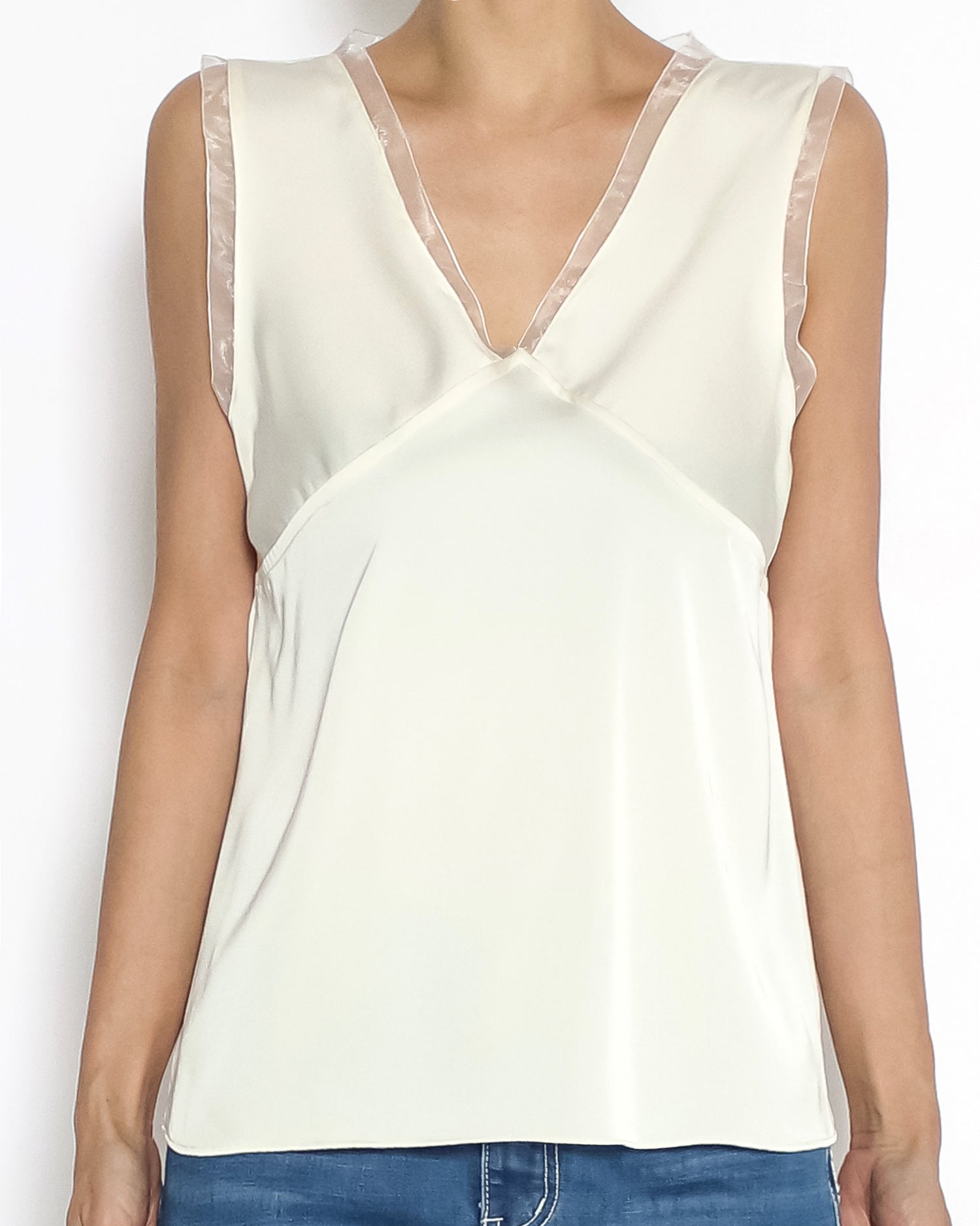 ivory mesh hem vest *pre-order*
