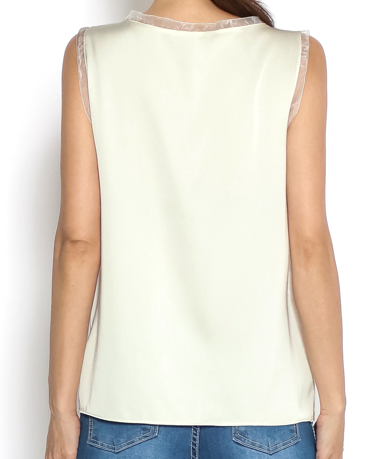 ivory mesh hem vest *pre-order*