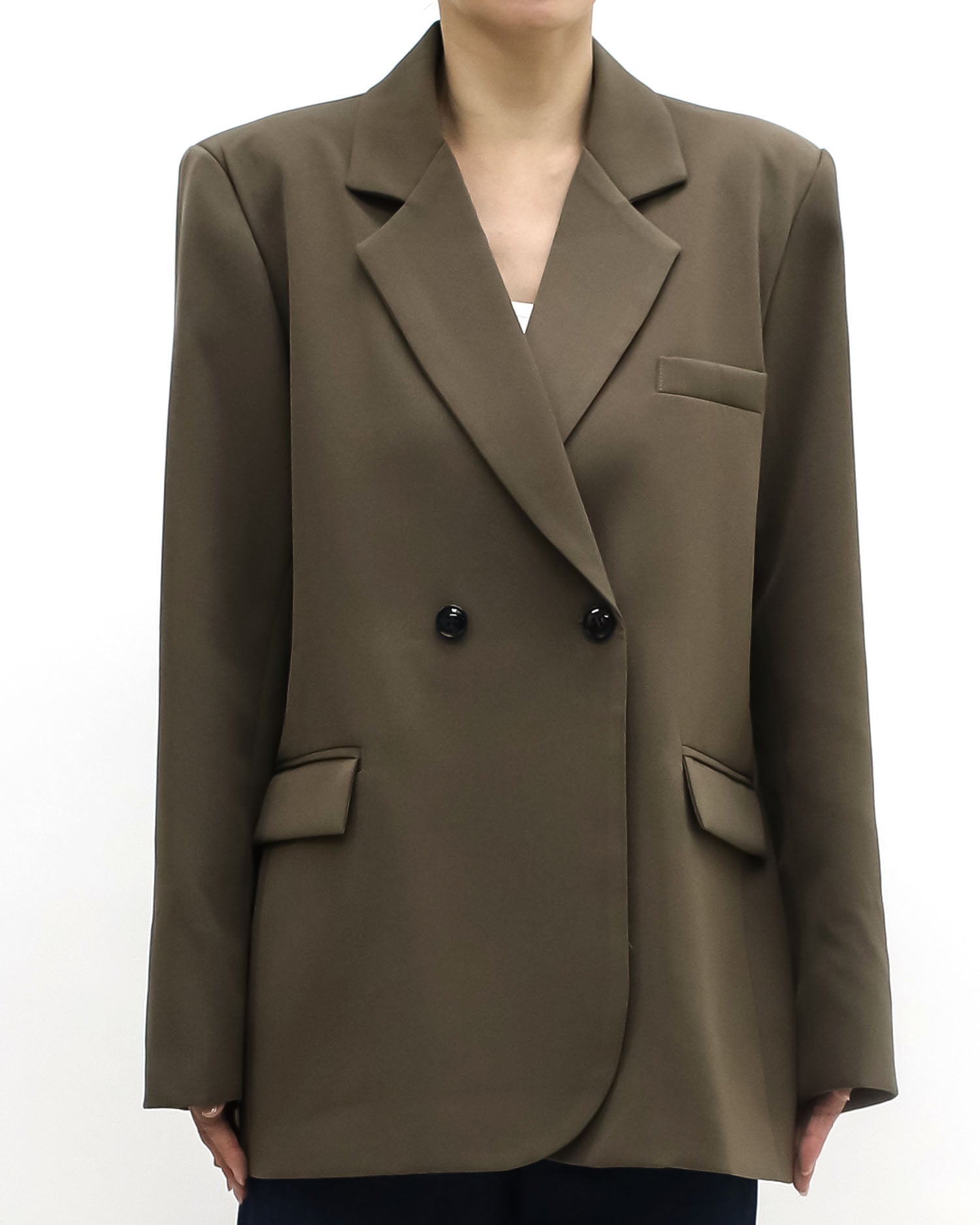 brown double button blazer *pre-order*