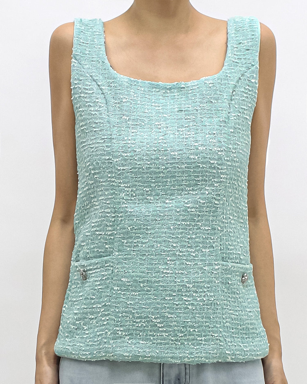 turquoise tweed vest *pre-order*