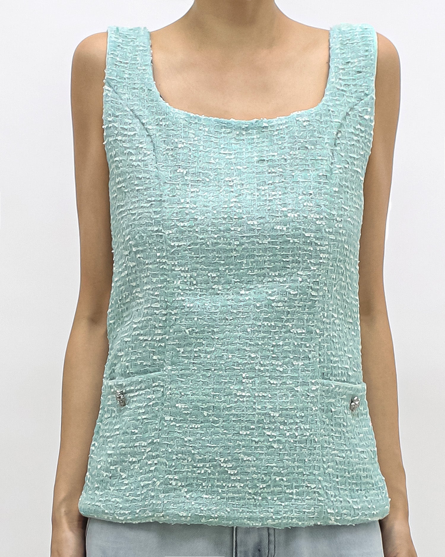 turquoise tweed vest *pre-order*