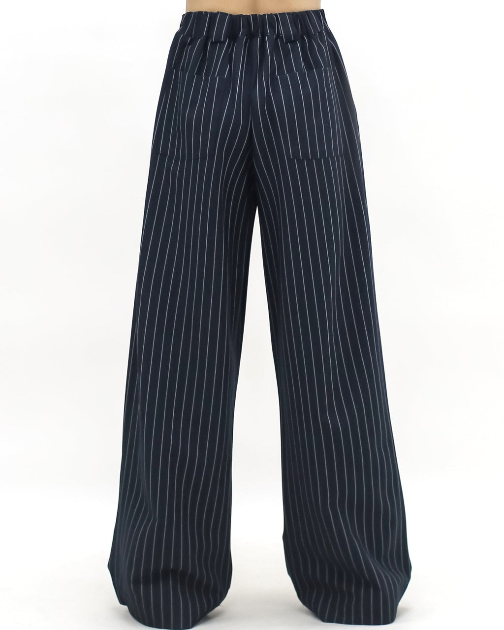 navy & ivory stripes straight leg pants *pre-order*